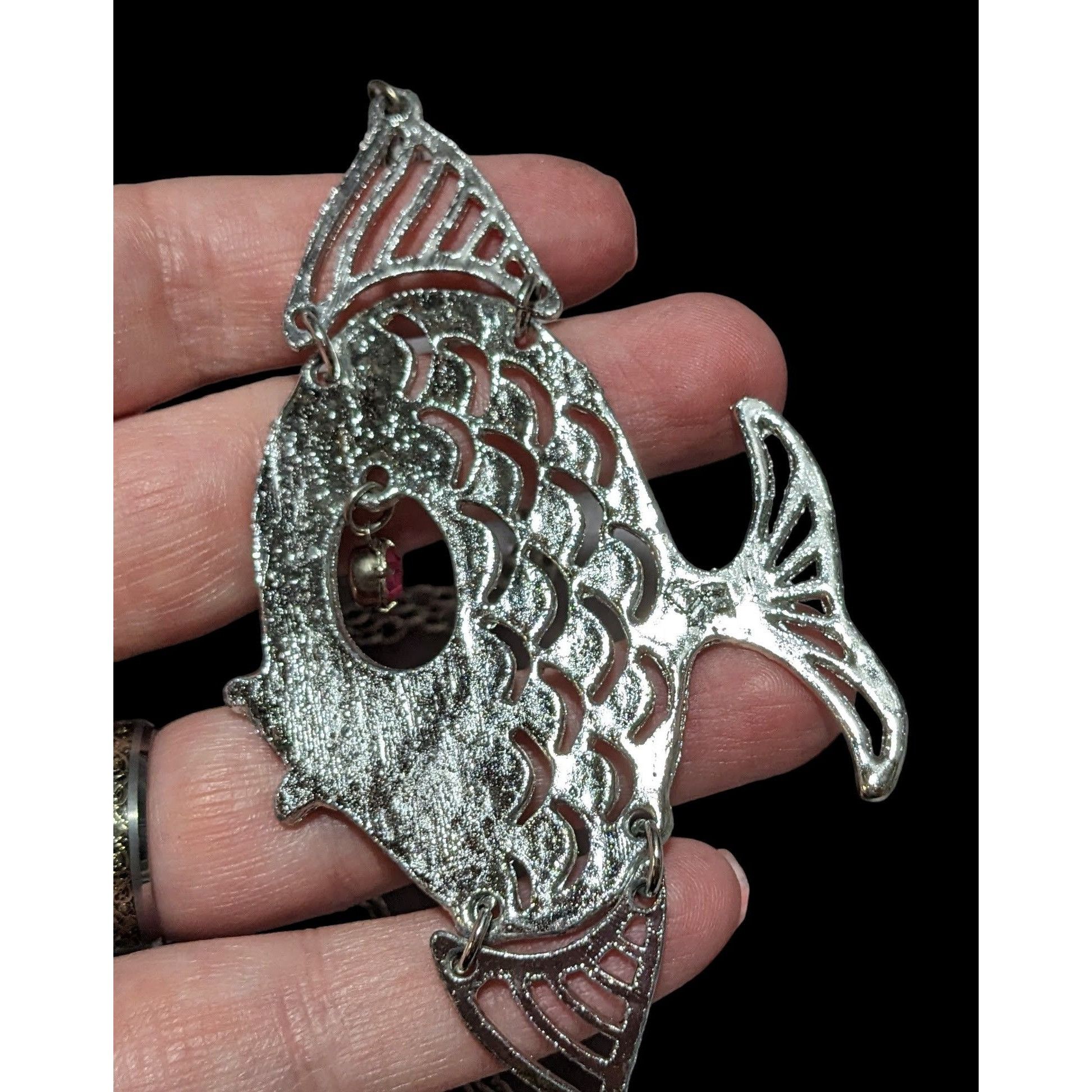 Other Vintage Silver Articulated Fish Necklace Size ONE SIZE - 3 Thumbnail