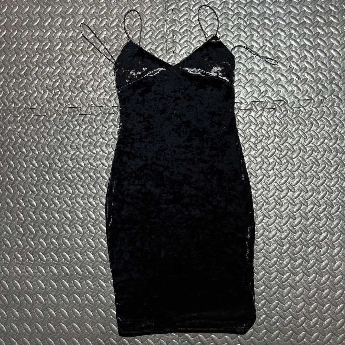 Akira Akira Velvet Midi Dress Sleeveless Strappy Bodycon Small Size S / US 4 / IT 40 - 1 Thumbnail