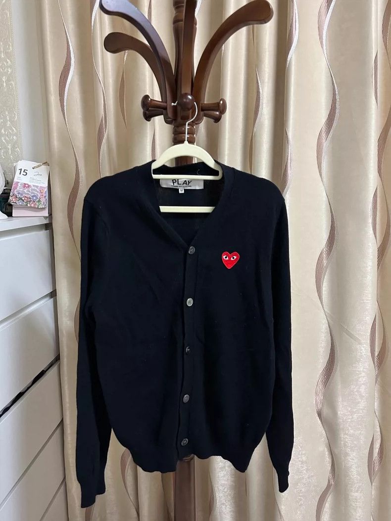 Comme des Garcons Comme Des Garcons Wool Black V-Neck Long Sleeve Knit Blous Size M / US 6-8 / IT 42-44 - 1 Thumbnail
