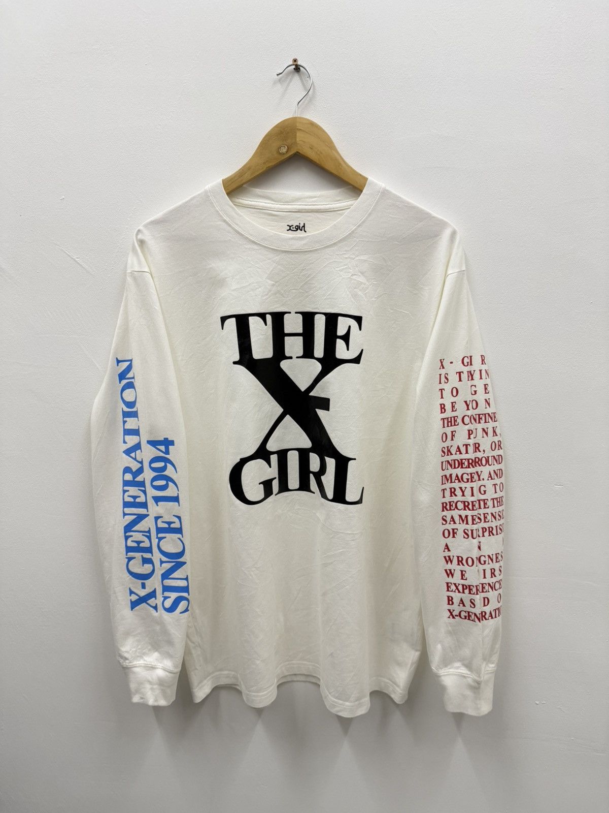 Girl Skateboards X-Girl Punk Skater Long Sleeve T Shirt Size US L / EU 52-54 / 3 - 1 Thumbnail