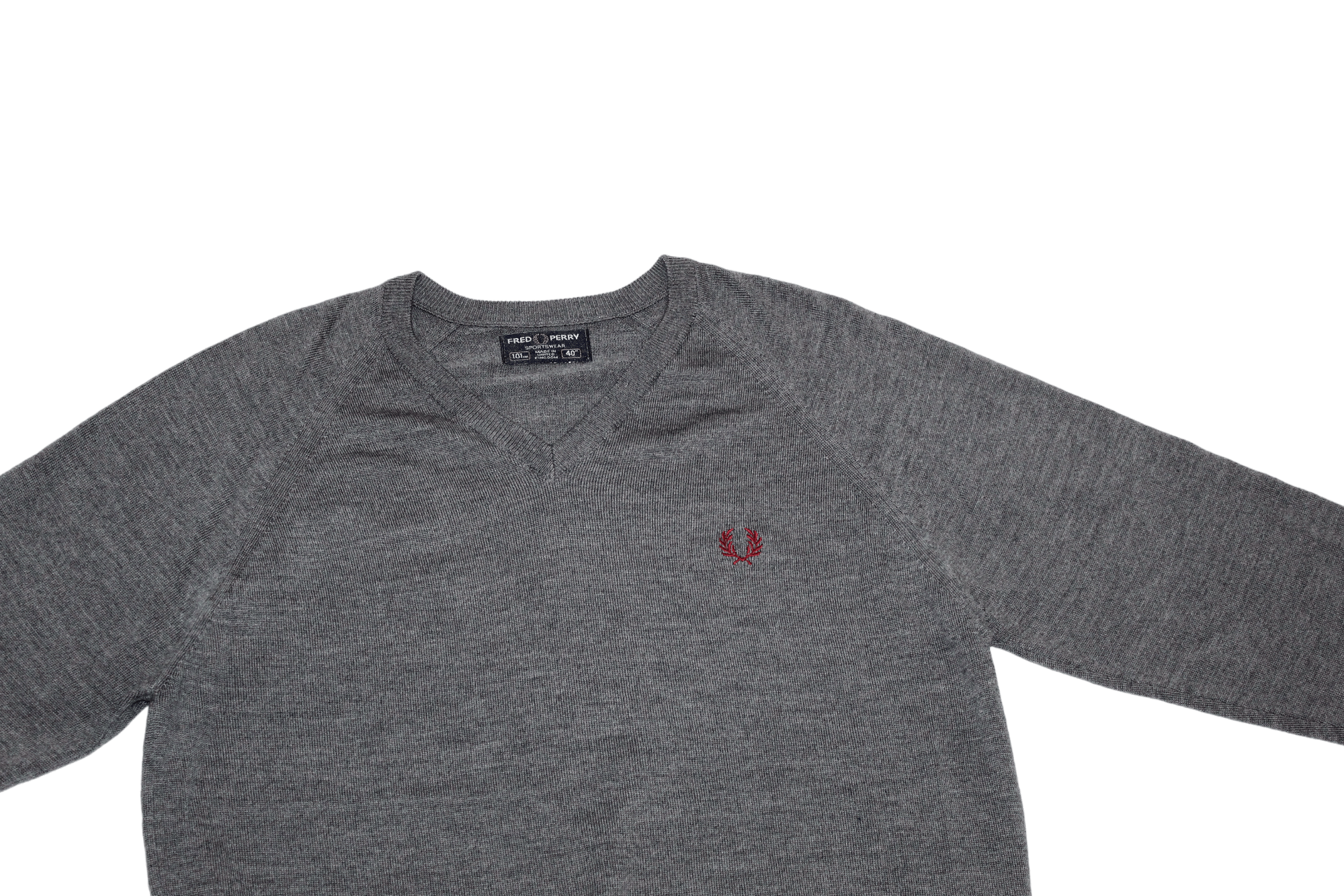 Fred Perry VTG Fred Perry Classics V-neck Wool Jumper. Made in UK Size US L / EU 52-54 / 3 - 3 Thumbnail