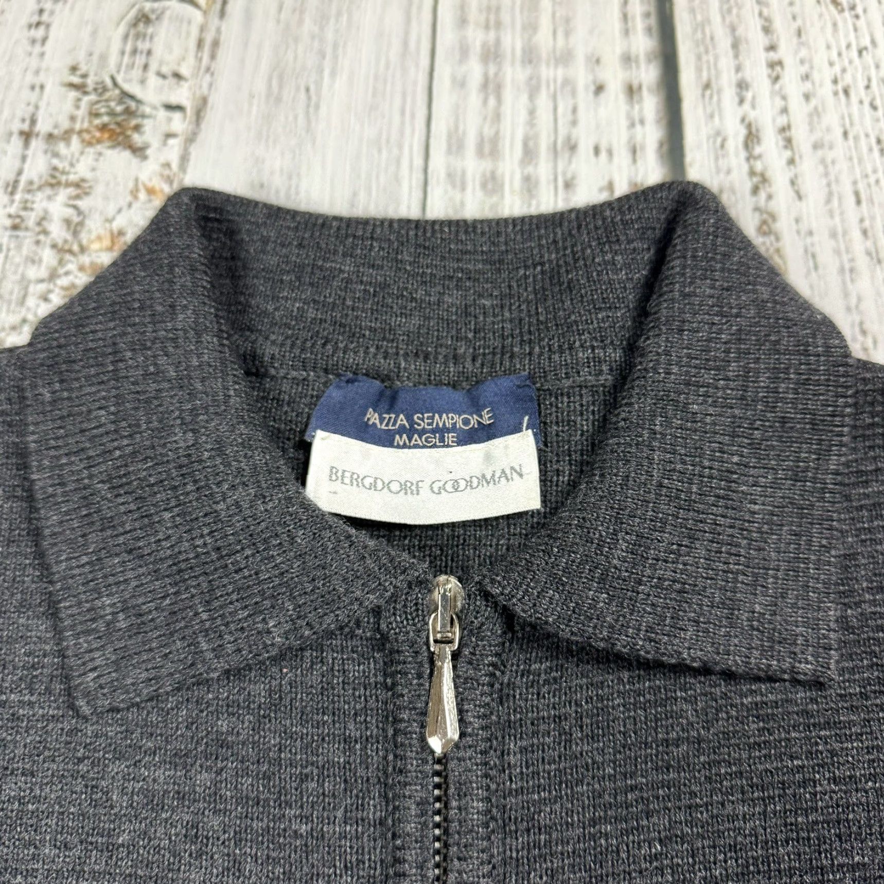 Piazza Sempione PIAZZA SEMPIONE Women's 100% Wool Full Zip Cardigan Sweater Size 44 Charcoal Gray Modern Elegant Size M / US 6-8 / IT 42-44 - 4 Thumbnail
