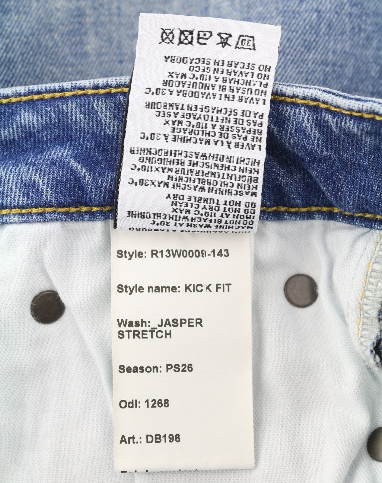 R13 KICK FIT 27 Jasper Stretch Faded Cropped Blue PS26 89040 Size 27" / US 4 / IT 40 - 10 Thumbnail