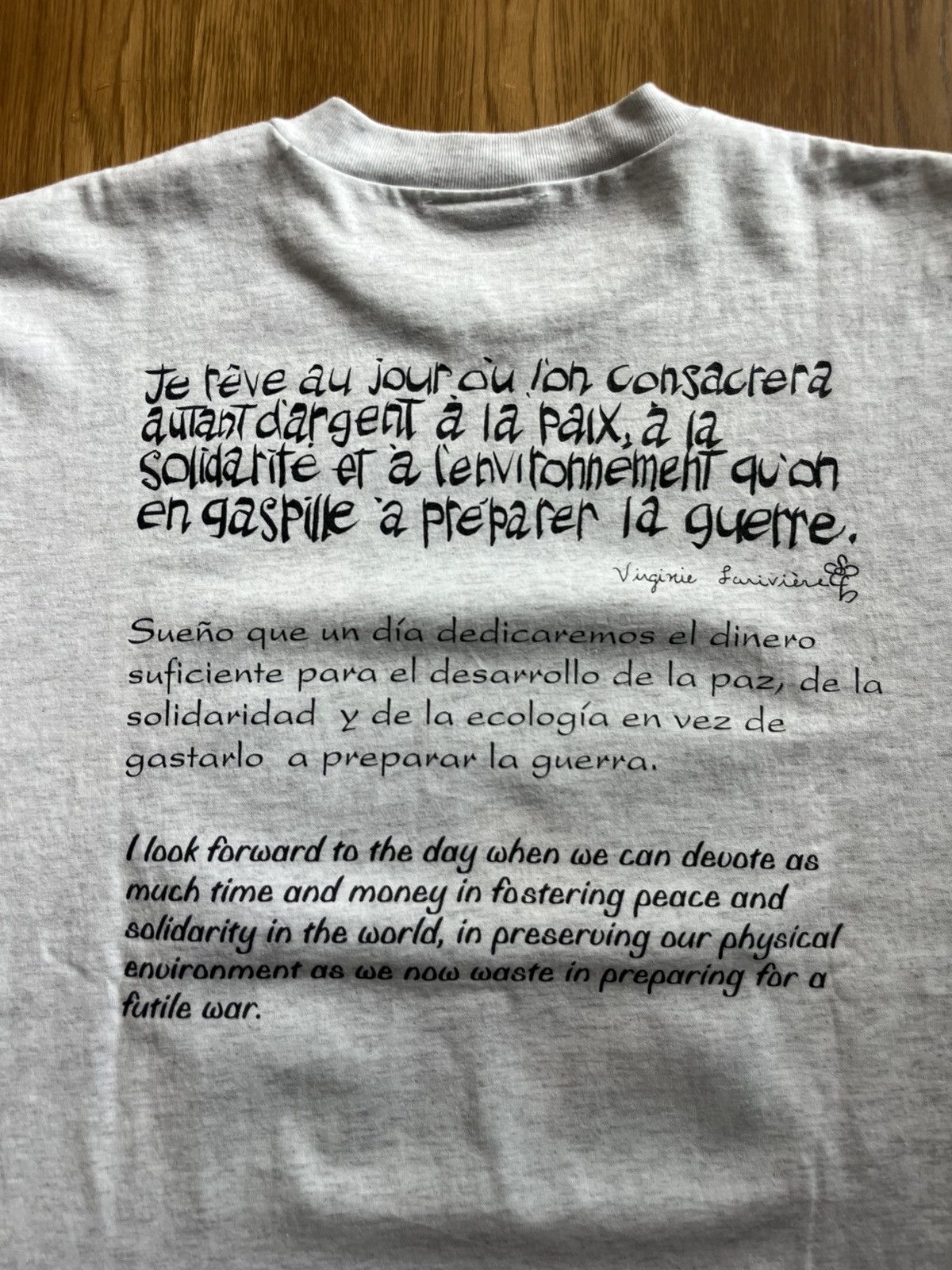 Arts & Science Vintage PAIX-ENVIRONNEMENT Peace 90’s N.JOBIN Tshirt Size US XL / EU 56 / 4 - 11 Thumbnail