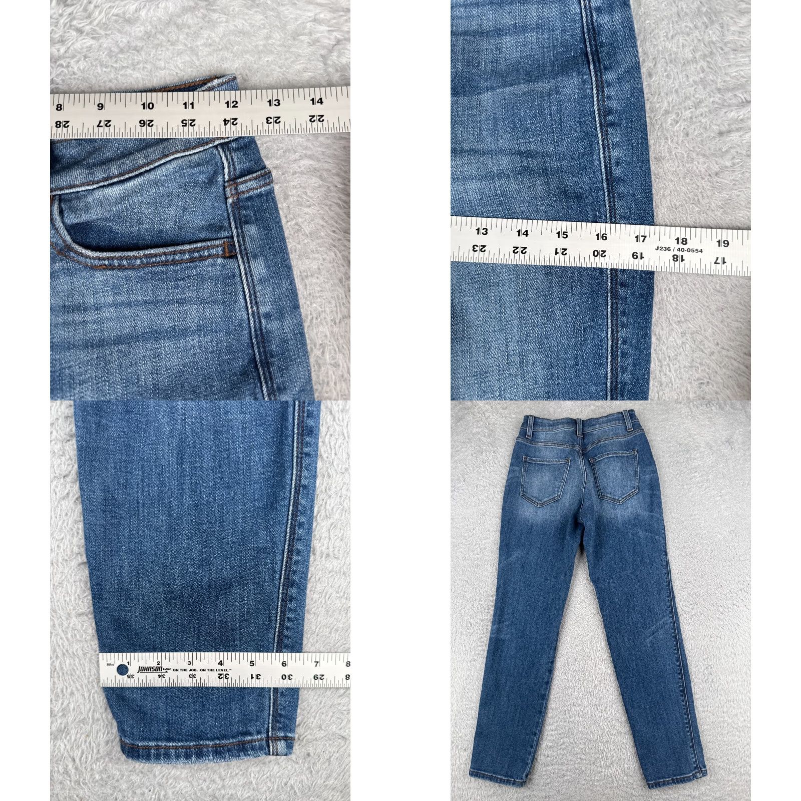 American Eagle Outfitters Ceros Jeans Womens 25 Blue Distressed Skinny Mid Rise Cotton Blend Zip 25x28 Jeans Size 42" / US 20 - 9 Thumbnail