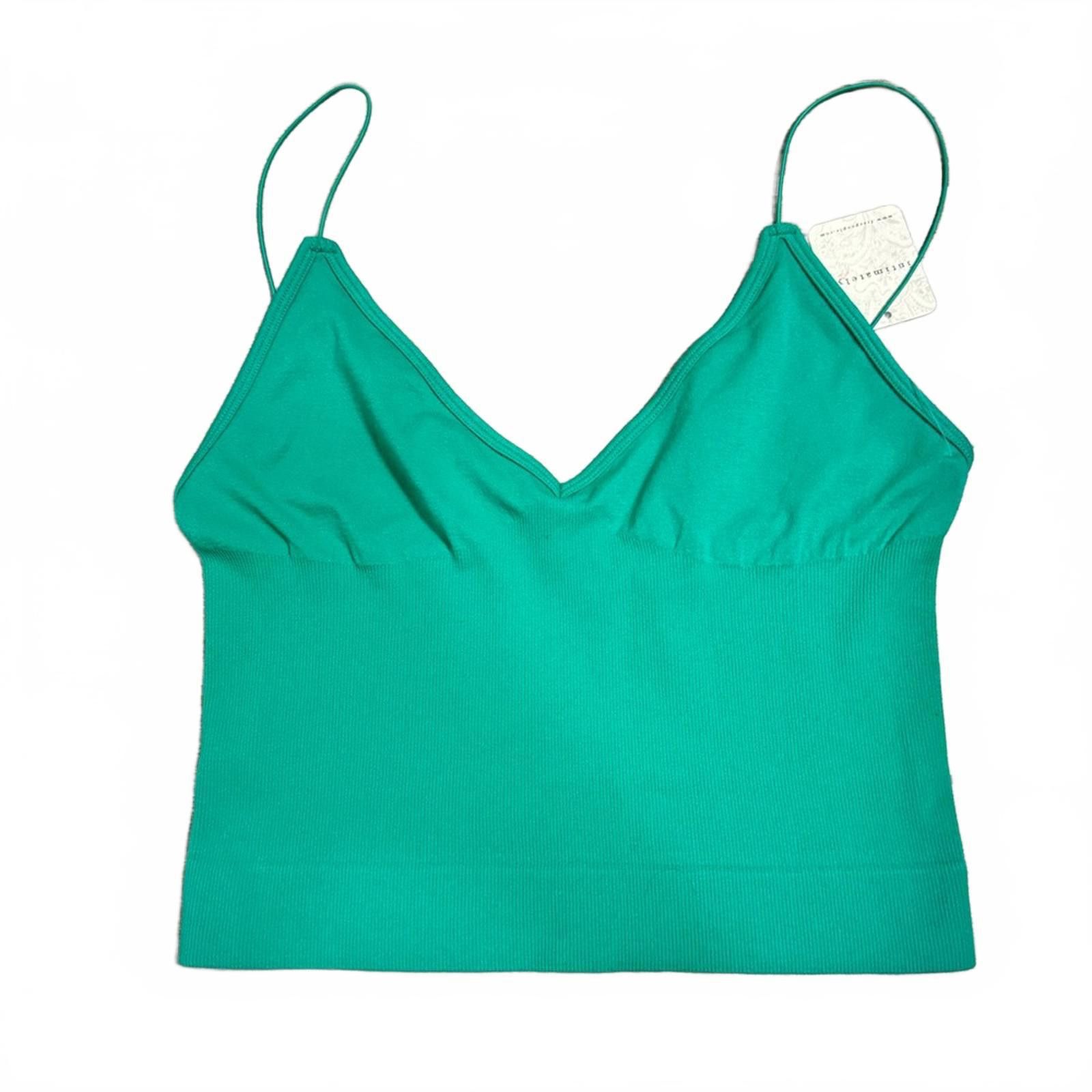 Free People NWT Free People Green Ribbed V-Neck Bra Crop Top- Size M/L Size M / US 6-8 / IT 42-44 - 2 Thumbnail