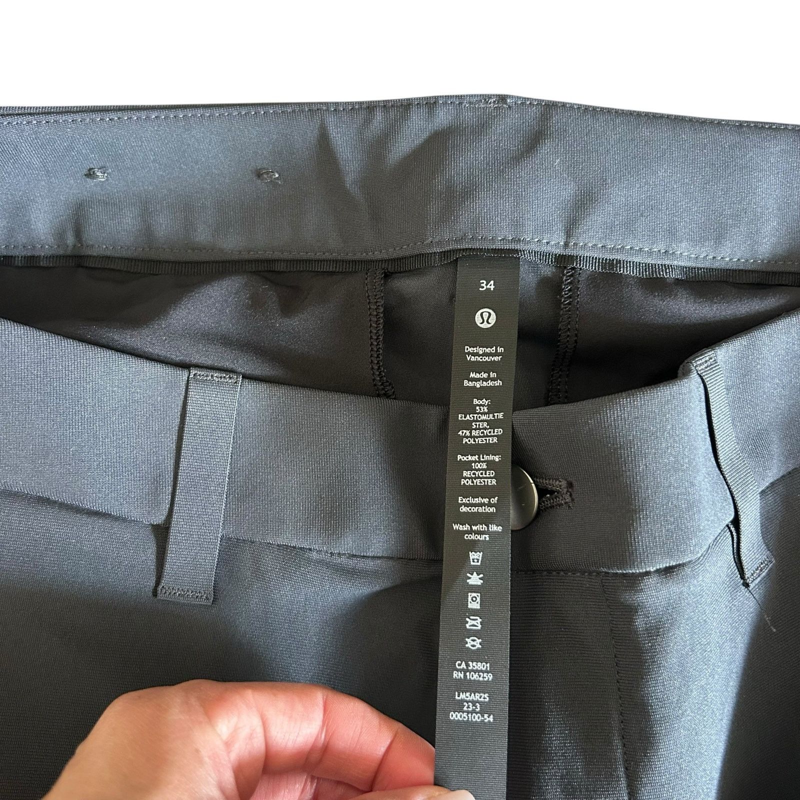 Lululemon Lululemon Gray ABC Classic Fit 5 Pocket Warpstreme Pants 34 Size US 34 / EU 50 - 2 Thumbnail