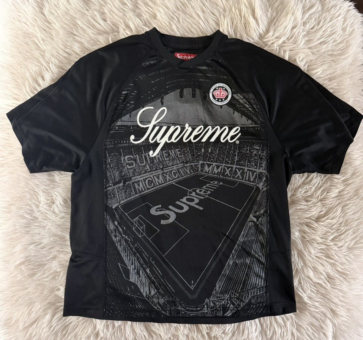 Streetwear × Supreme Supreme black beetle top tee jersey soccer t