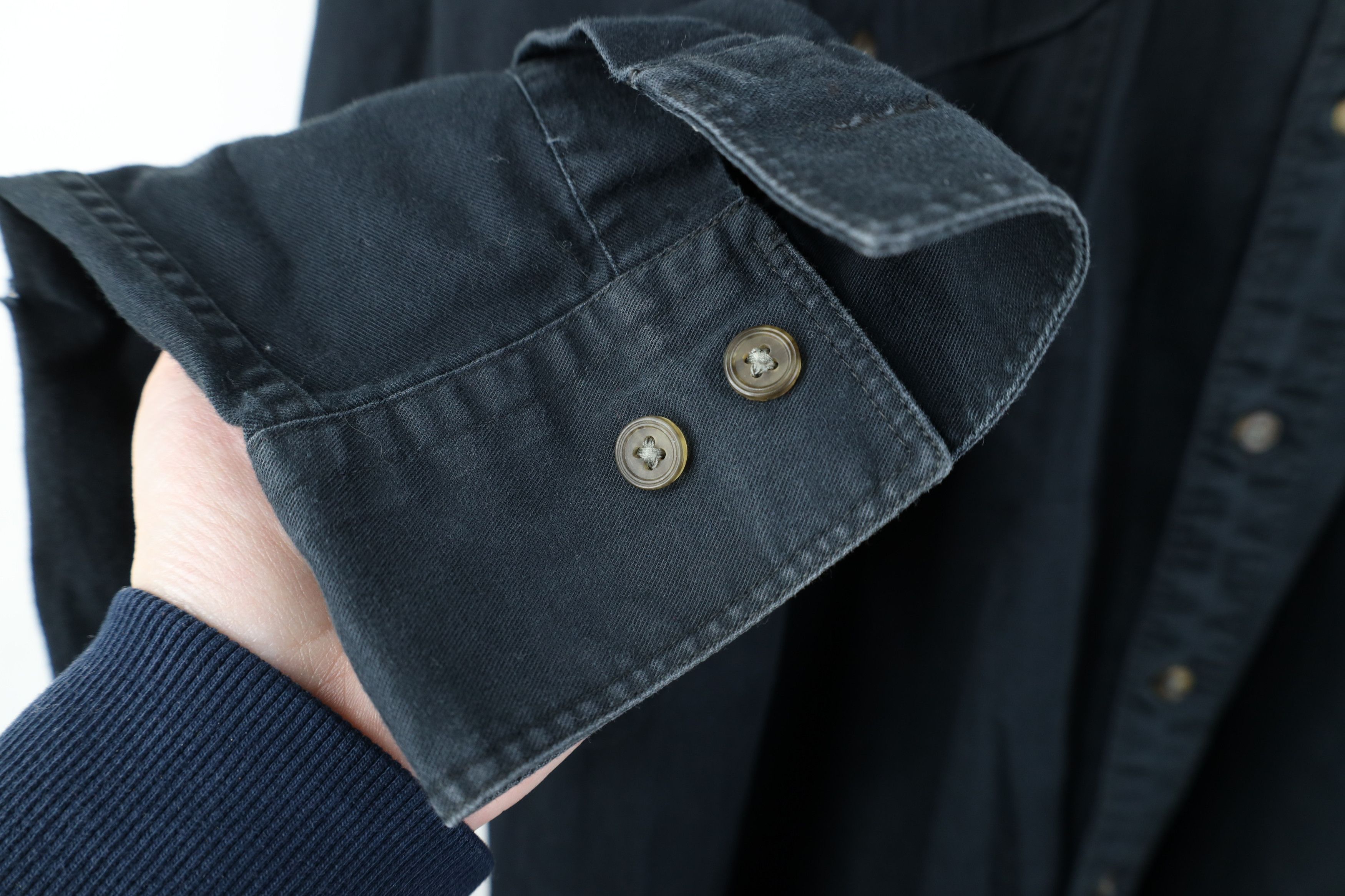 Vintage Vintage 90s Streetwear Big Pocket Button Down Shirt Black Size US XL / EU 56 / 4 - 7 Thumbnail