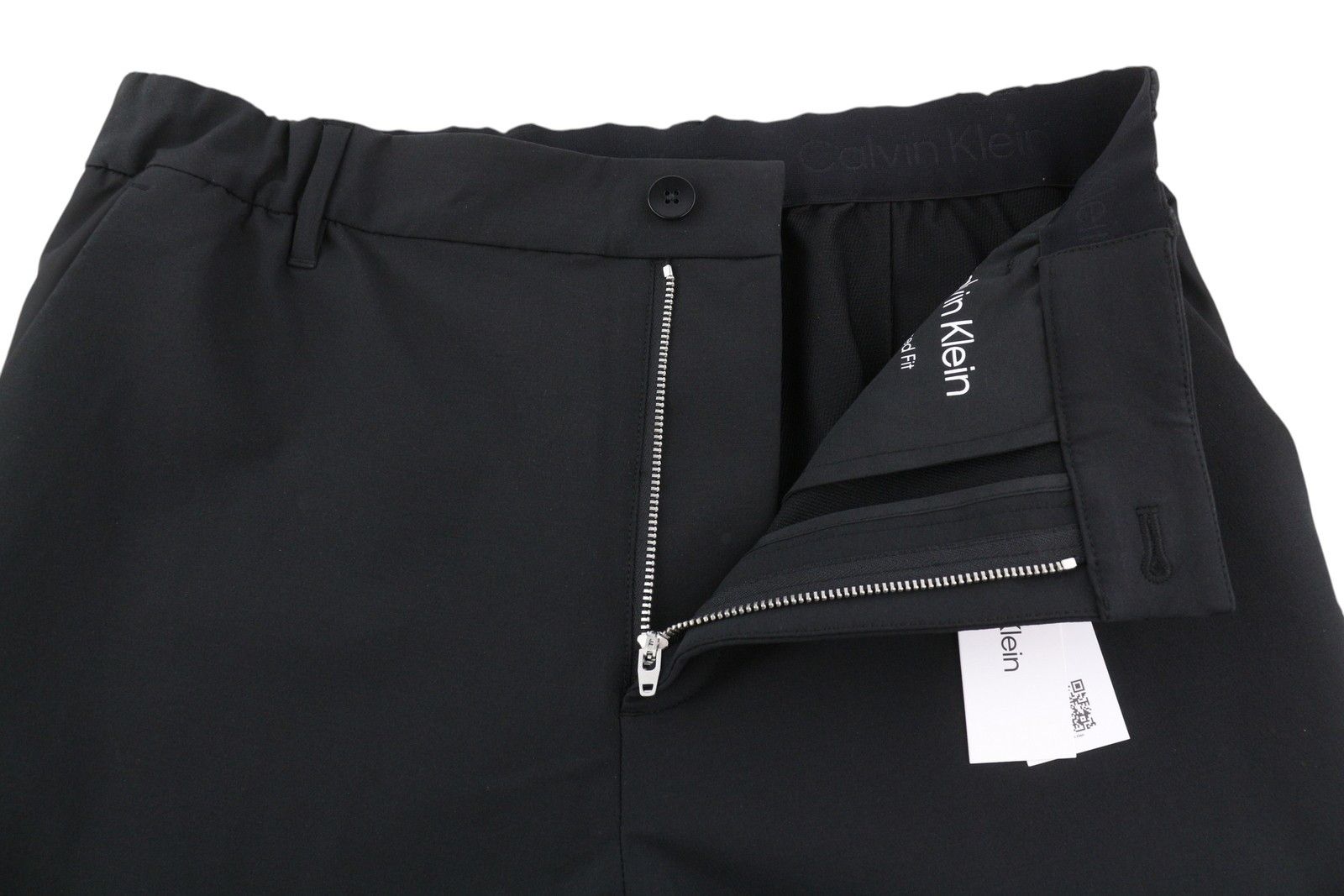 Calvin Klein CRINKLE TECH STRETCH XL Black Elastic Waist Pants 84980 Size US 36 / EU 52 - 4 Thumbnail