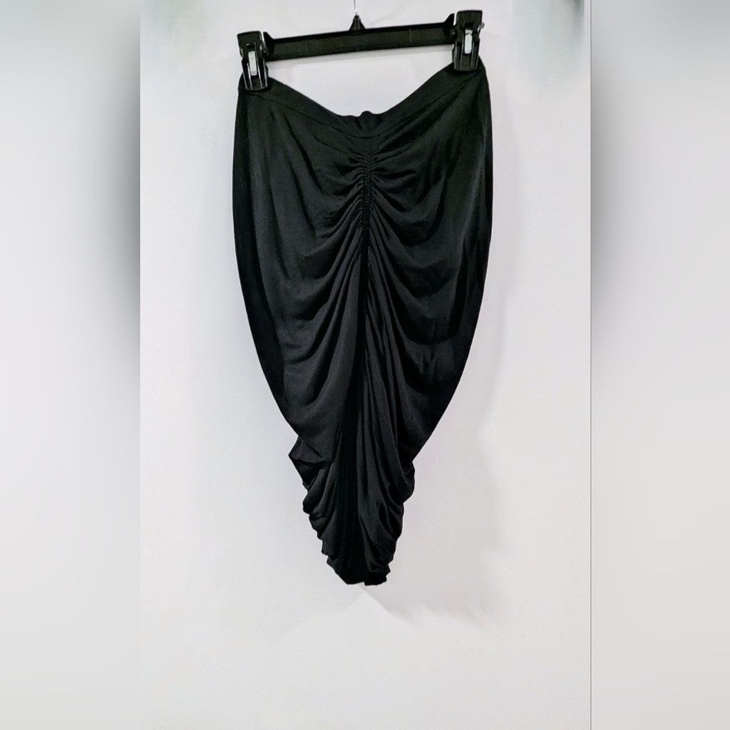 Burberry Burberry Black Gathered Zip Front Midi Skirt Size 27" / US 4 / IT 40 - 6 Thumbnail