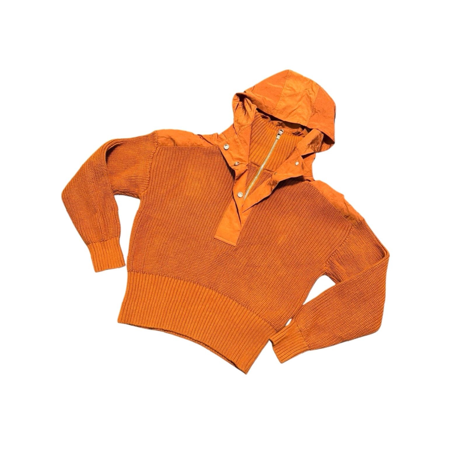 Varley VINTAGE Varley Carter Half Zip Knit- Caramel Cafe Mix XS Women Sweater Pullover Orange Cotton, Polyamide Knit Slim, Regular Fits Size XS / US 0-2 / IT 36-38 - 6 Thumbnail