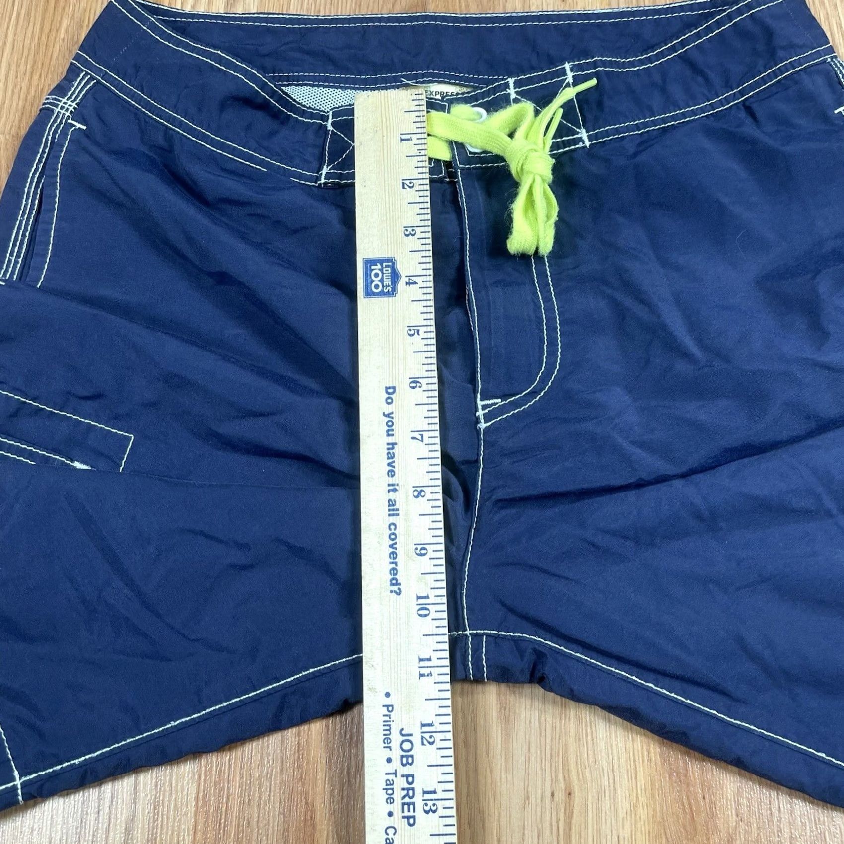Express Express Shorts Mens 30 Navy Blue Drawstring Swim Trunks Beach Polyester Blend Nylon Polyester Size US 30 / EU 46 - 6 Thumbnail