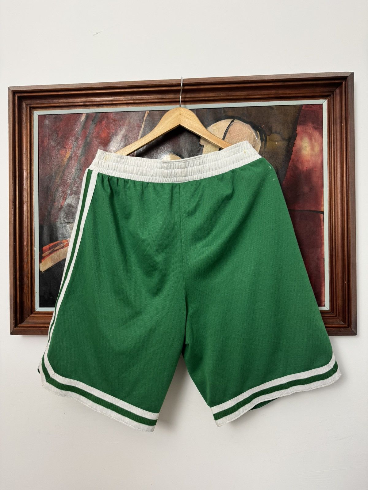 NBA Boston Celtics Adidas NBA Shorts Basketball Green 2012 rare Size US 32 / EU 48 - 2 Thumbnail
