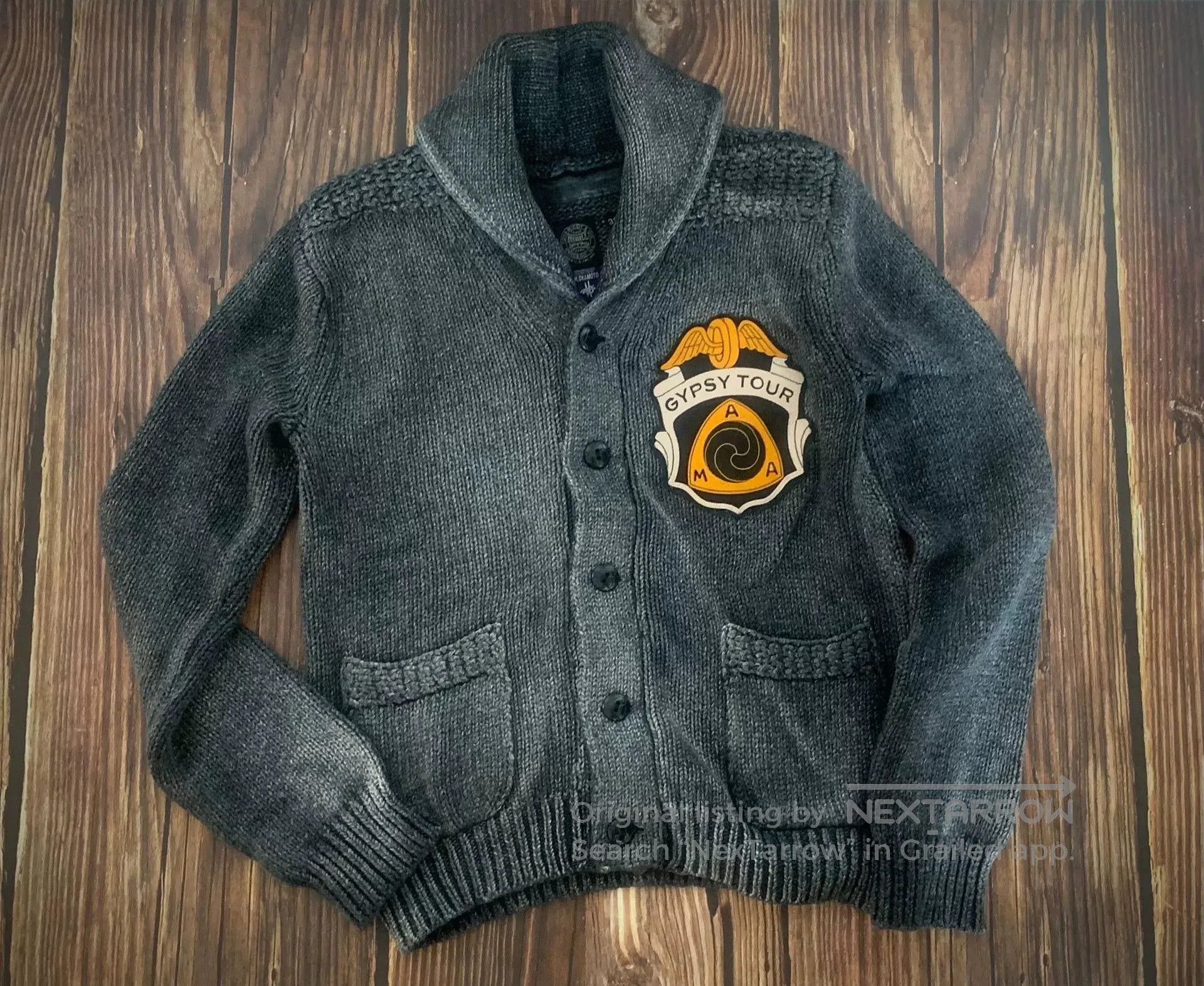TOYS McCOY navy blue cardigan with large patch. Size US M / EU 48-50 / 2 - 1 Thumbnail