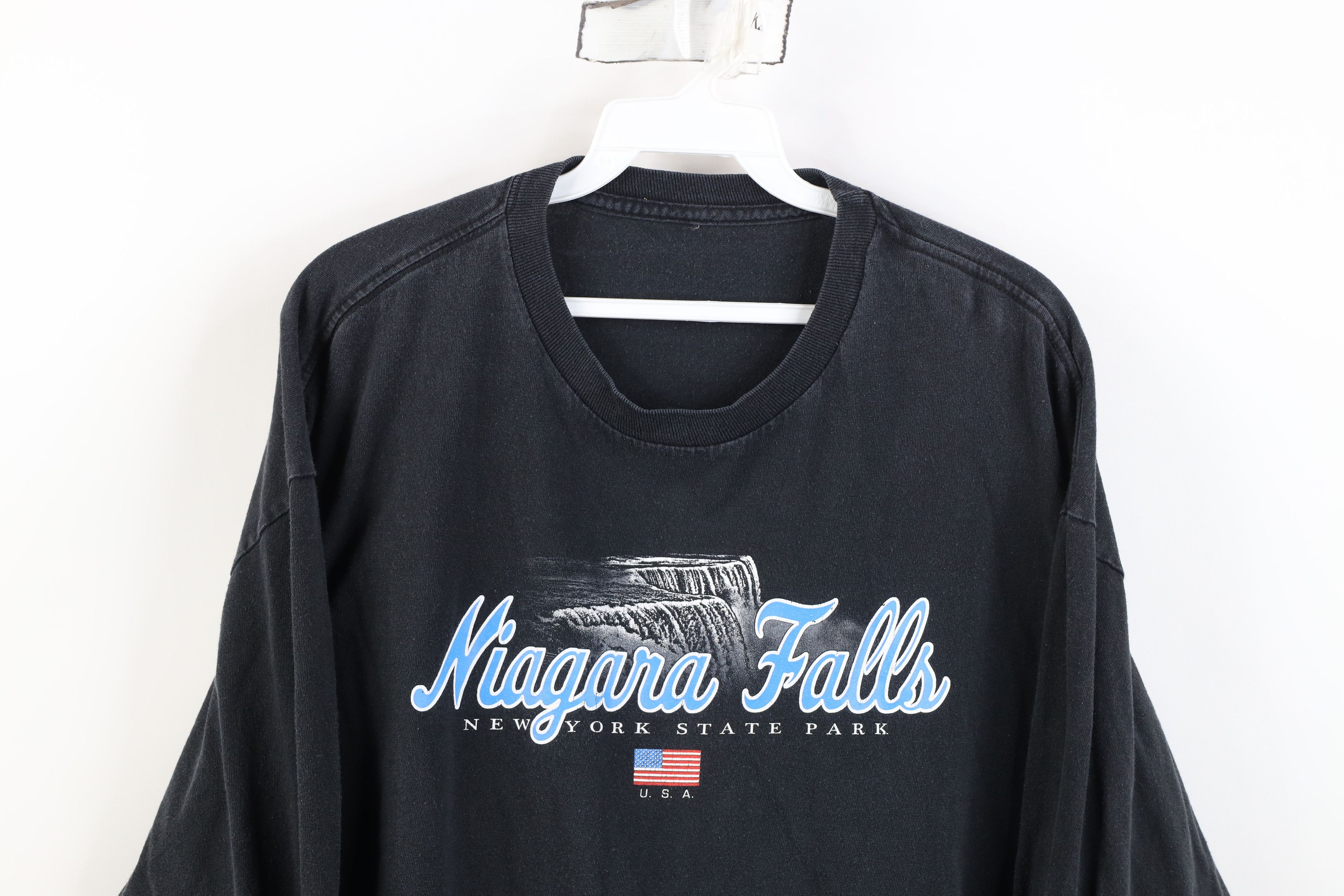 Vintage Vintage 90s Niagara Falls New York Long Sleeve T-Shirt Black Size US M / EU 48-50 / 2 - 2 Thumbnail