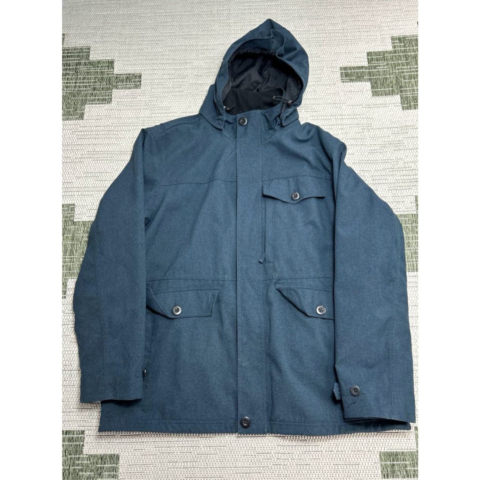 Vintage LL Bean 3 In 1 Parka Shell Jacket Mens Blue Nylon Adjustable Hooded Cuffs 1.5 Sleeve? Size US L / EU 52-54 / 3 - 2 Thumbnail