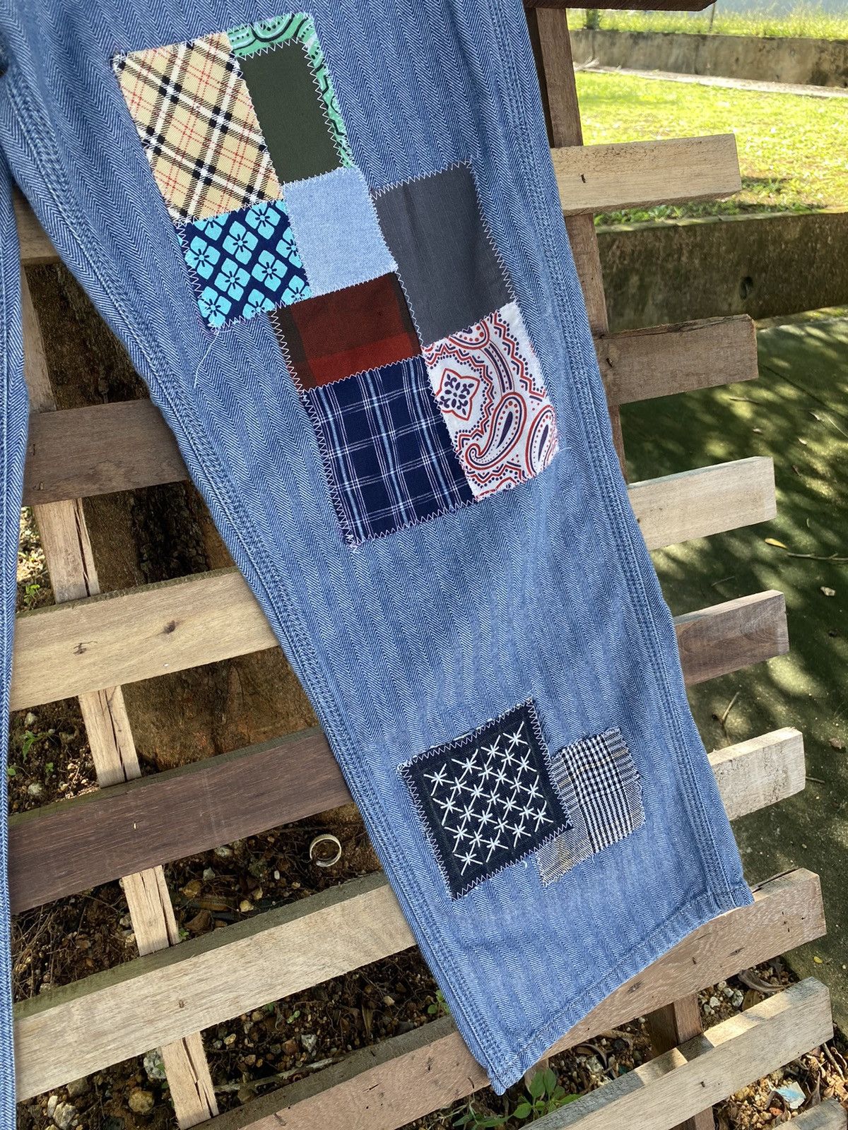 Japanese Brand Vintage Patchwork Oshkosh Carpenter Reworked Pants Size US 33 - 6 Thumbnail