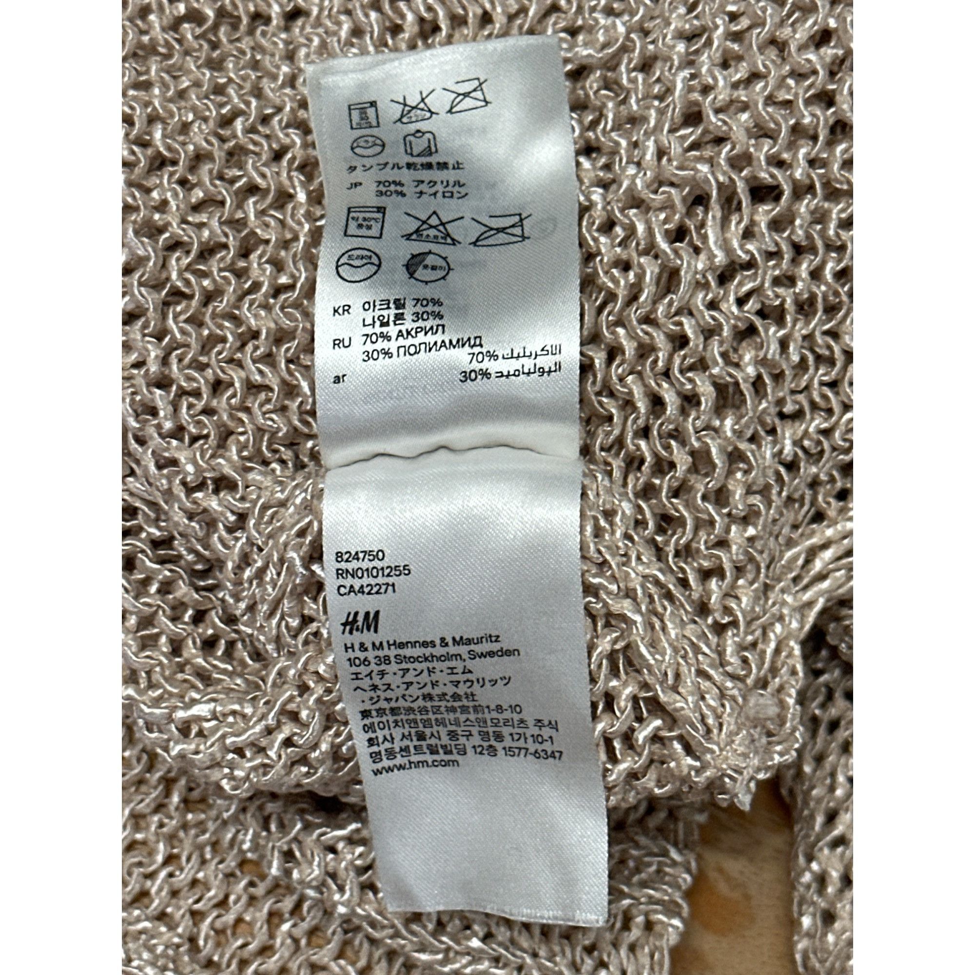 H&M CCC Loose Knit Crop Top Metallic Open Back Sweater Stylish L Size M / US 6-8 / IT 42-44 - 8 Thumbnail