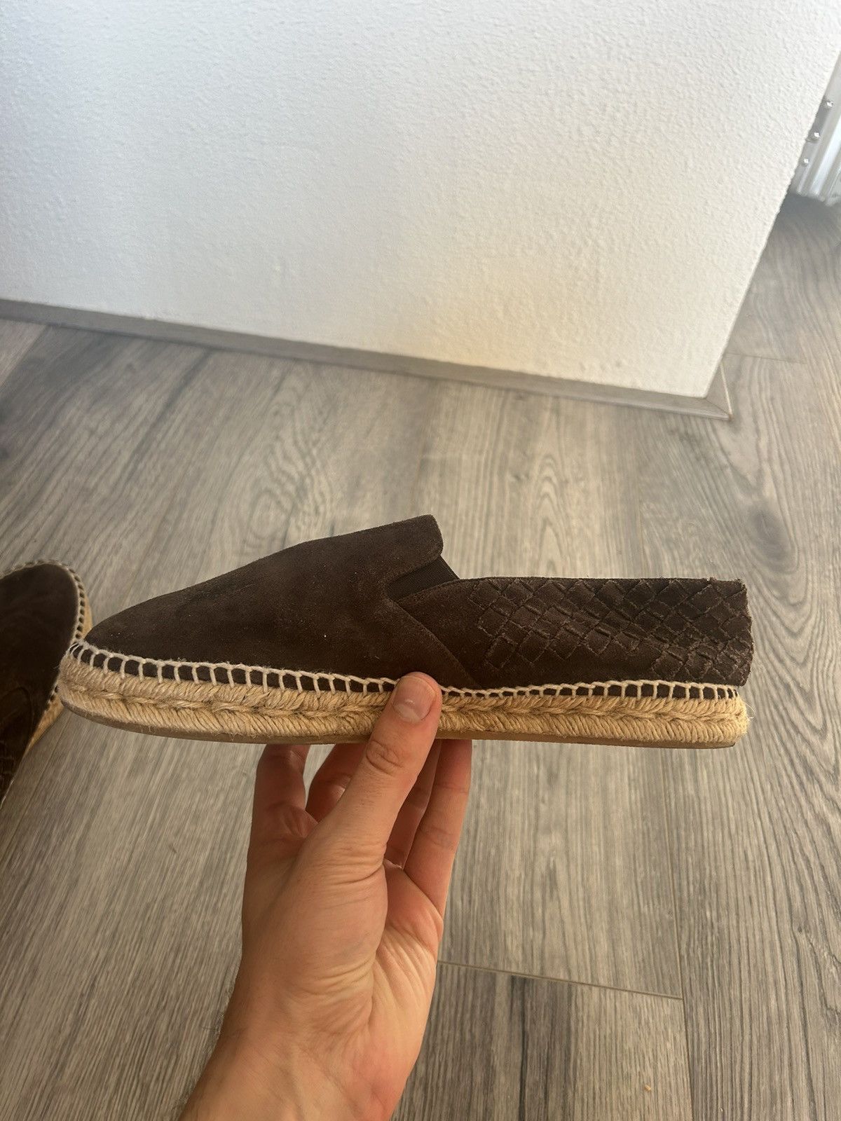 Bottega Veneta Bottega Veneta Suede Intrecciato Espadrilles - Brown Size US 7 / EU 40 - 16 Thumbnail