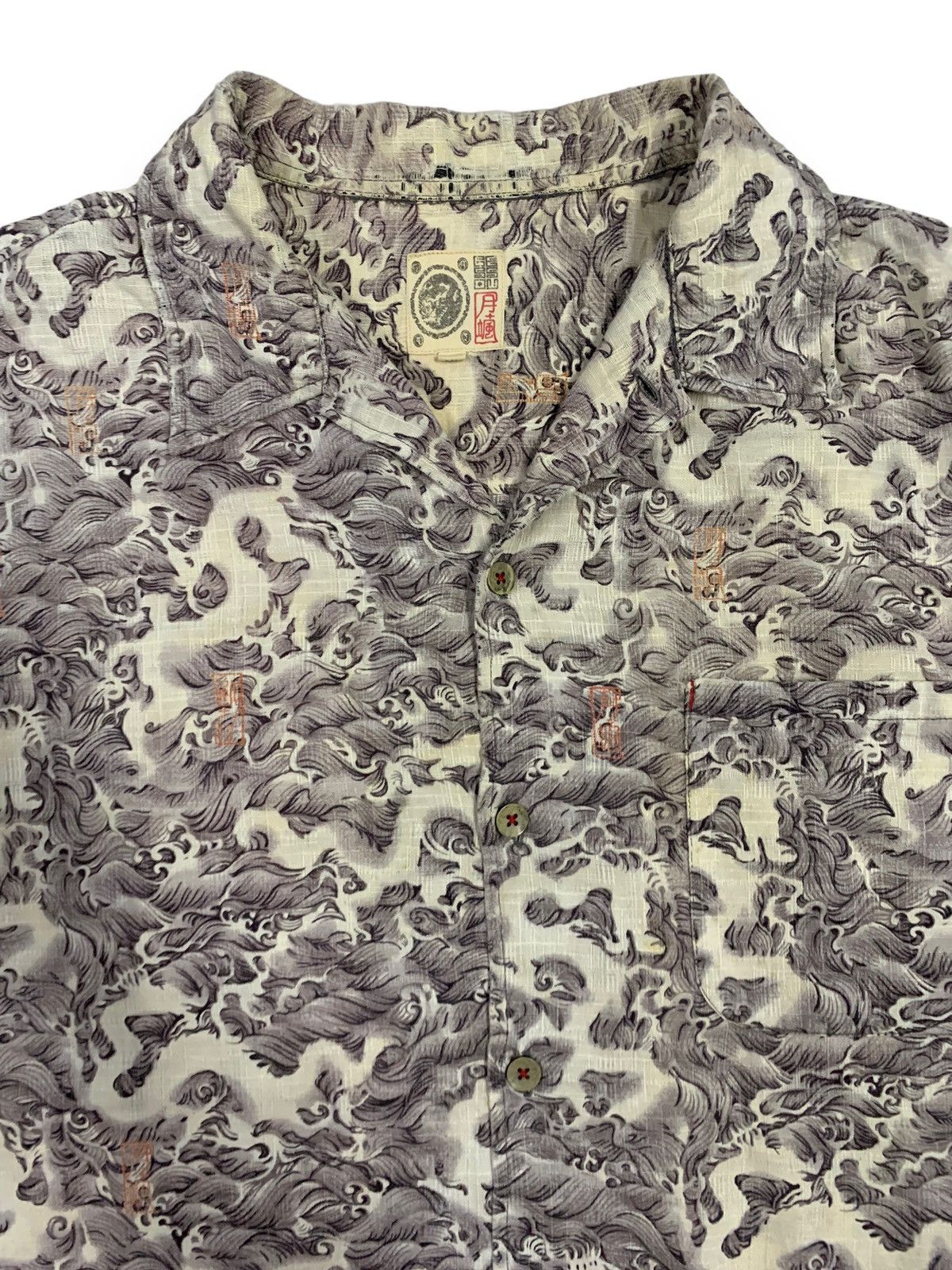 Yohji Yamamoto Vintage Japanese Brand All Over Graphics Dragon Art Shirts Size US L / EU 52-54 / 3 - 4 Thumbnail
