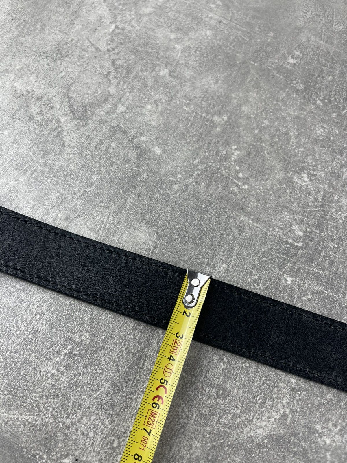 Genuine Leather Black Avant Garde Vintage Leather Belt Handcrafted Artisan Size 44 - 8 Thumbnail