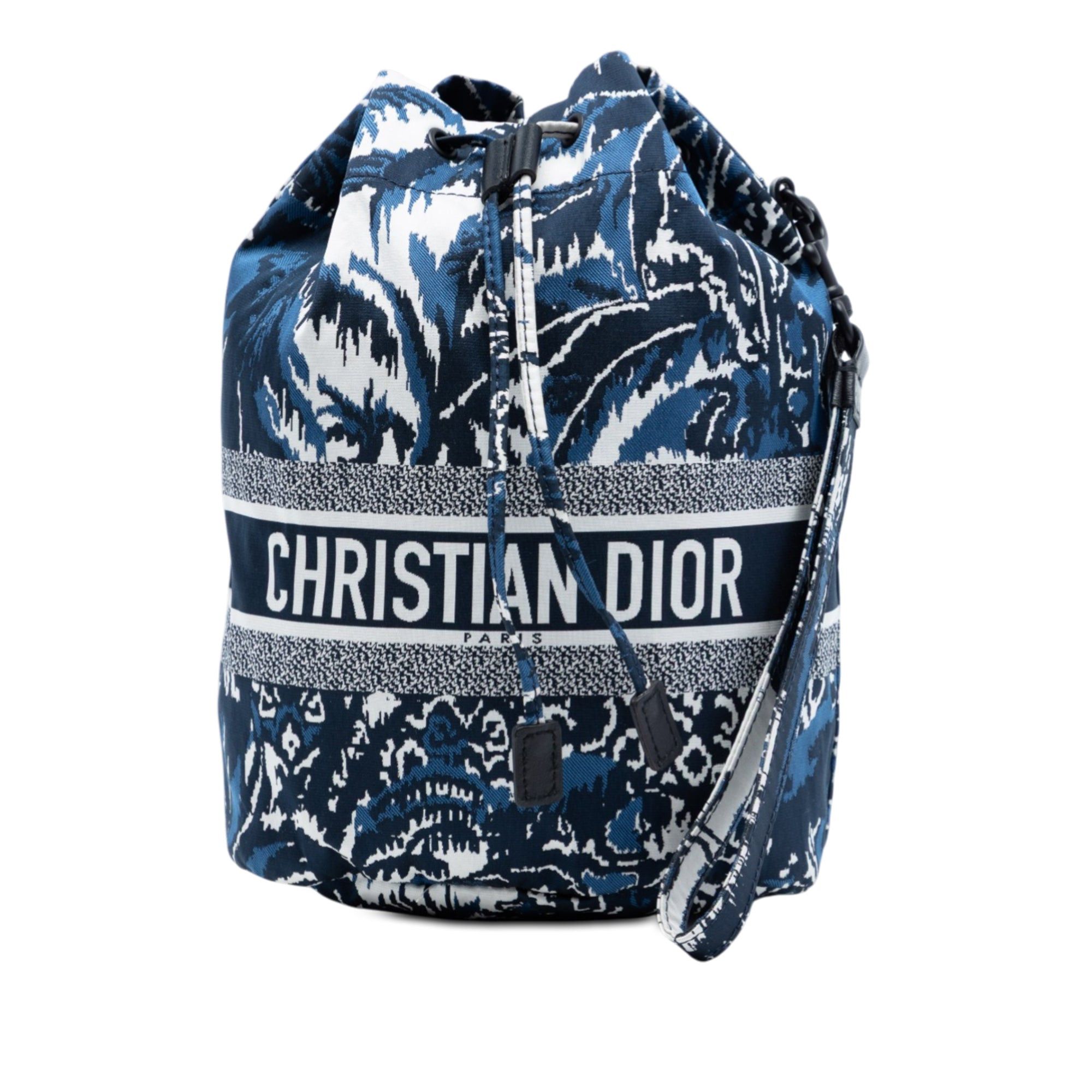 Dior Technical Fabric Embroidered Palm Tree Toile de Jouy DiorTravel Drawstring Pouch Size ONE SIZE - 1 Thumbnail