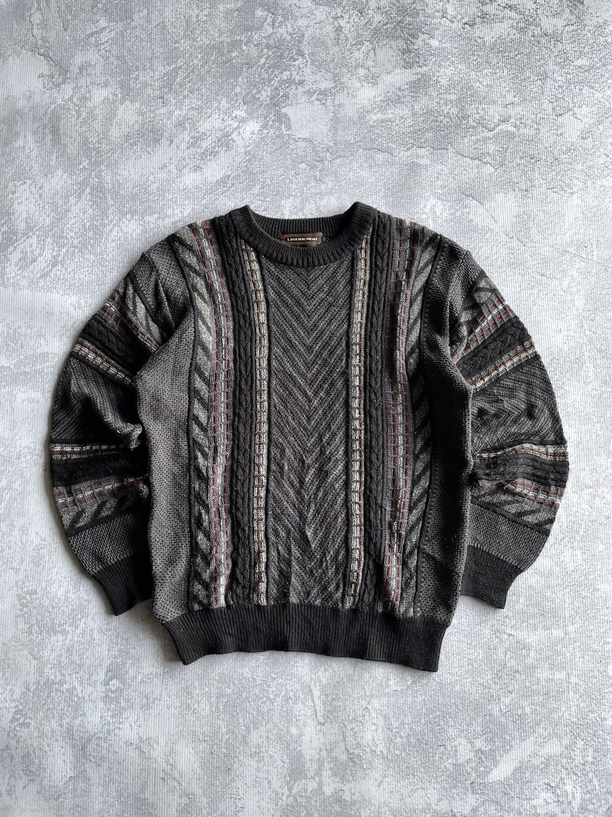 Coogi Vintage 90s Lindbergh 3D Abstract Coogi Style Knit Sweater Size US M / EU 48-50 / 2 - 1 Thumbnail