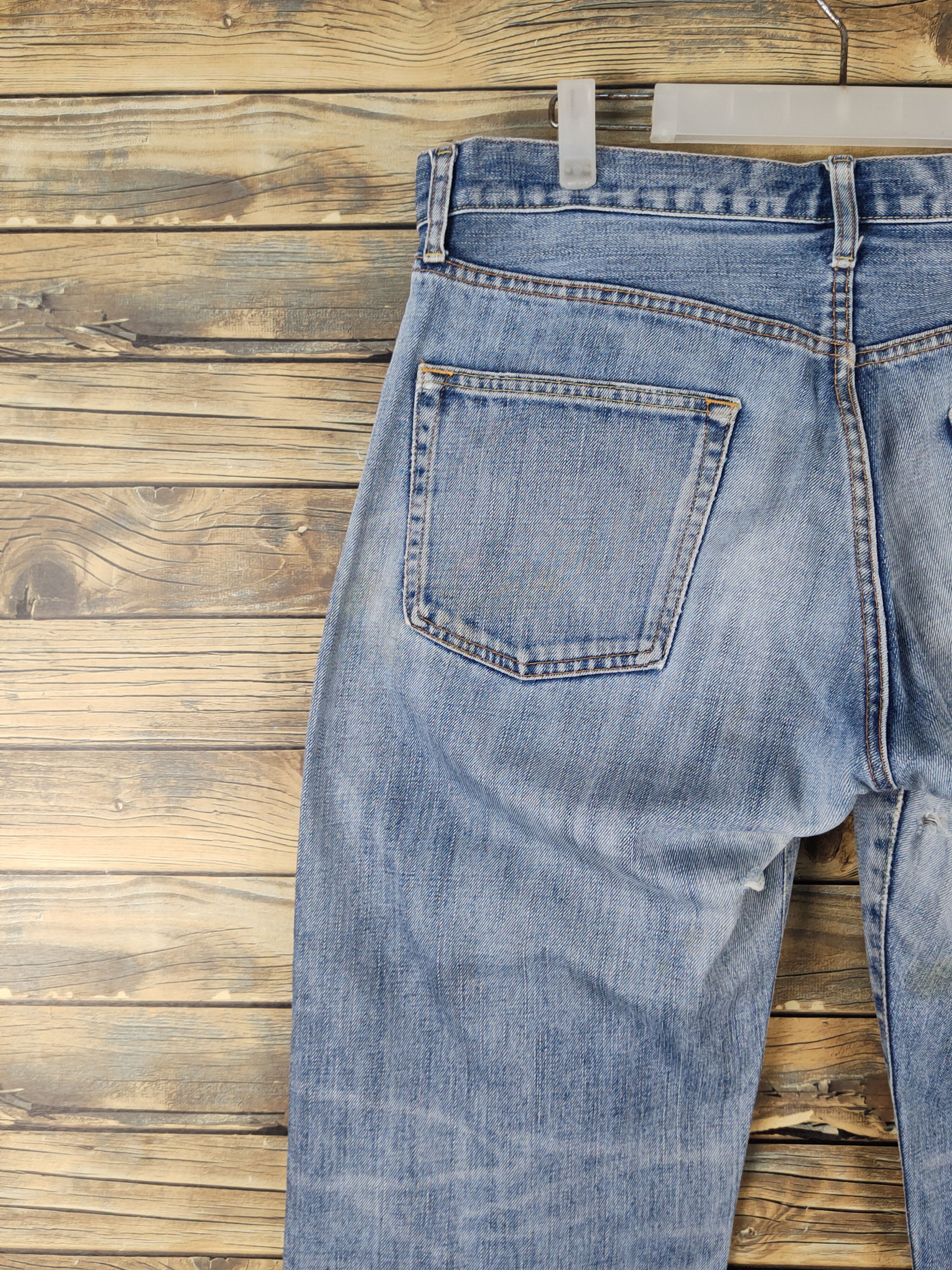 Japanese Brand Uniqlo vintage japan Blue Distressed Ripped denim #W1380 Size US 35 - 9 Thumbnail