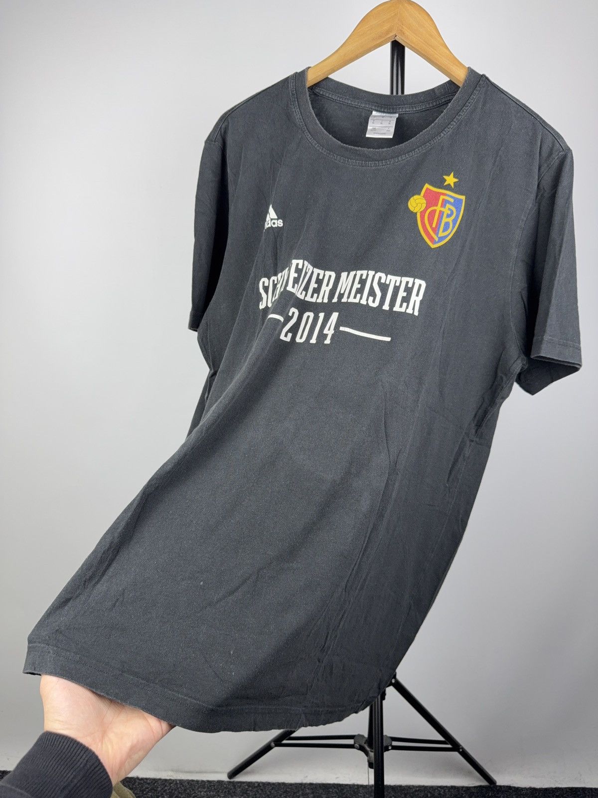 Adidas Vintage 00s Adidas FC Basel Schweizer Meister 2014 Tee XL Size US XL / EU 56 / 4 - 6 Thumbnail