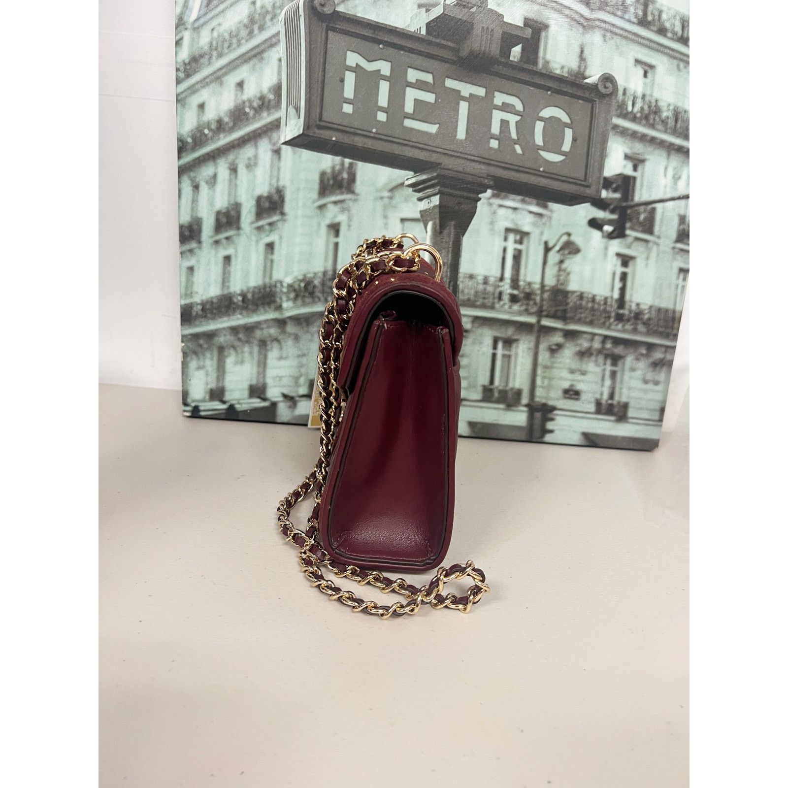 Michael Kors Michael Kors 35F1GXOL2U Rose Medium Flap Burgundy Studded Size ONE SIZE - 5 Thumbnail