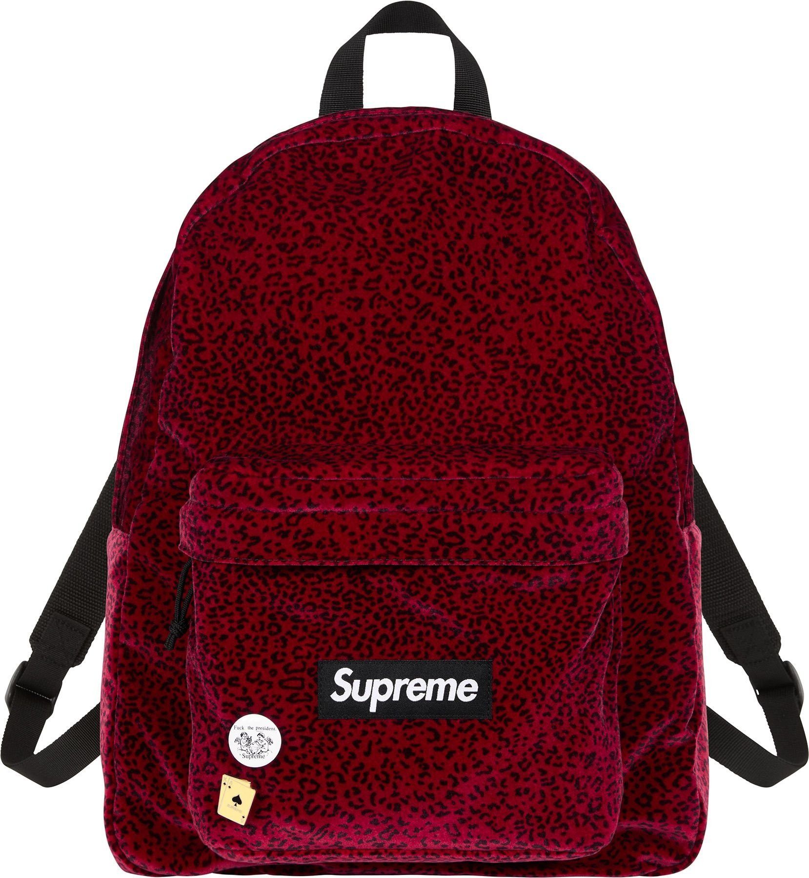 Pre-owned Supreme Velvet Backpack In Red