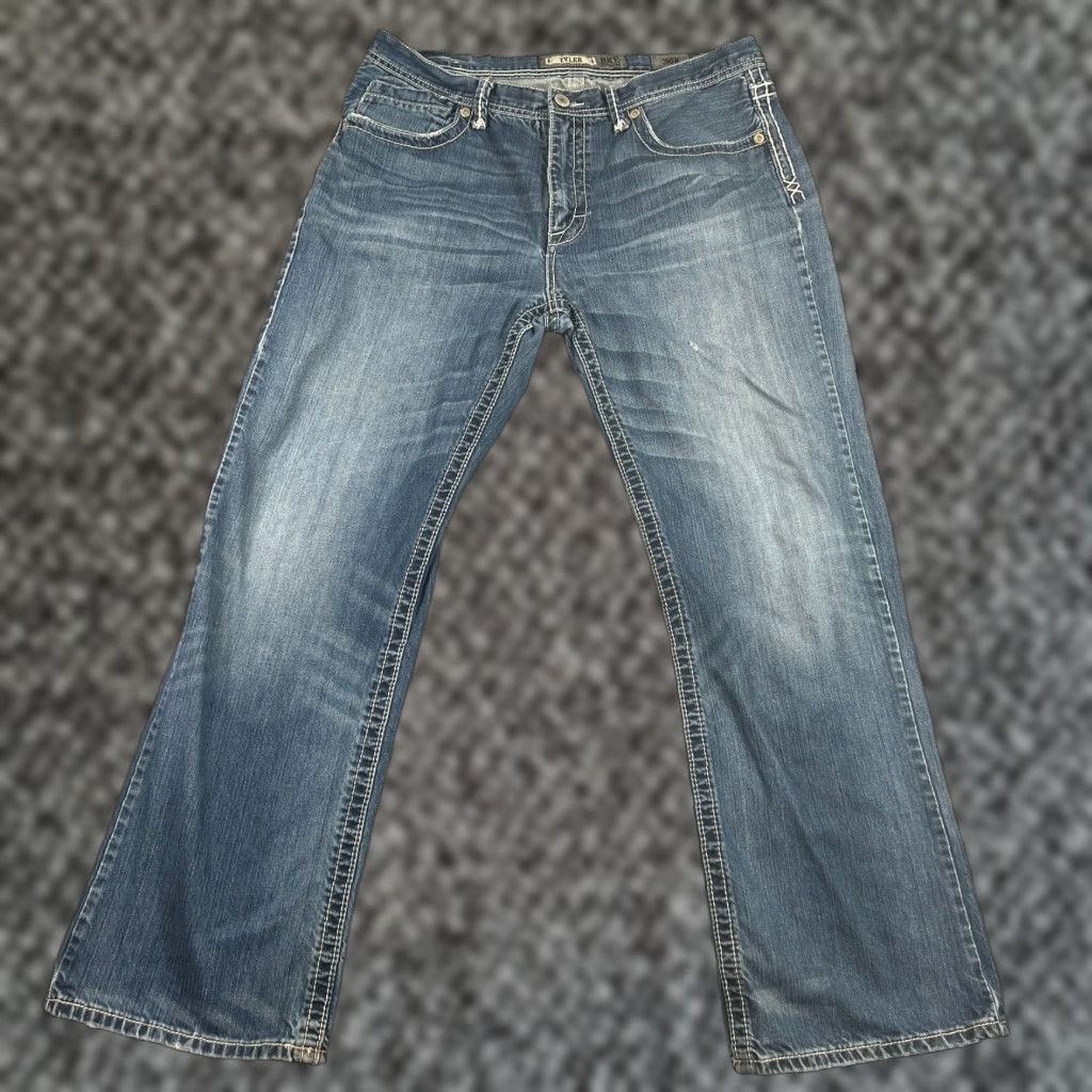 Vintage VINTAGE Buckle Jeans Men Size 36 37x31 Straight Denim Medium Blue Distressed Logo Size US 36 / EU 52 - 1 Thumbnail