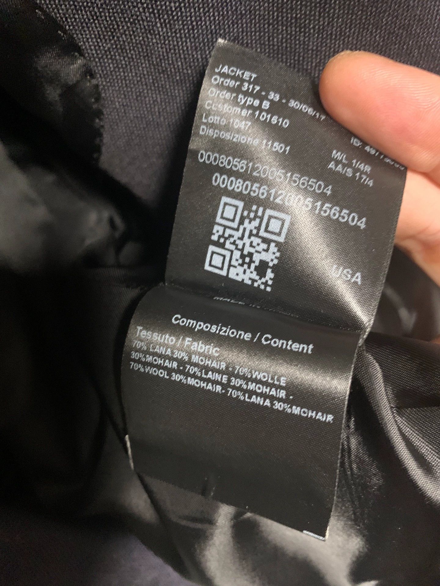 Calvin Klein CK 205W39NYC Raf Simons Wool Mohair Slim Navy Blazer46 Size 46S - 6 Thumbnail
