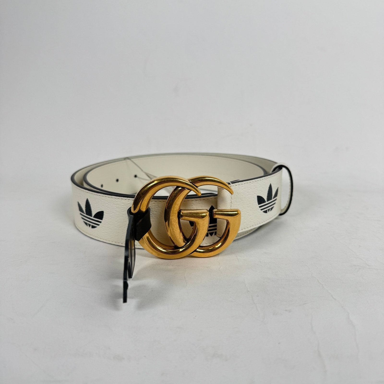GUCCI x adidas コラボ メンズ レザーベルト 85 Adidas × Gucci Gucci x Adidas White Leather Belt Size 85