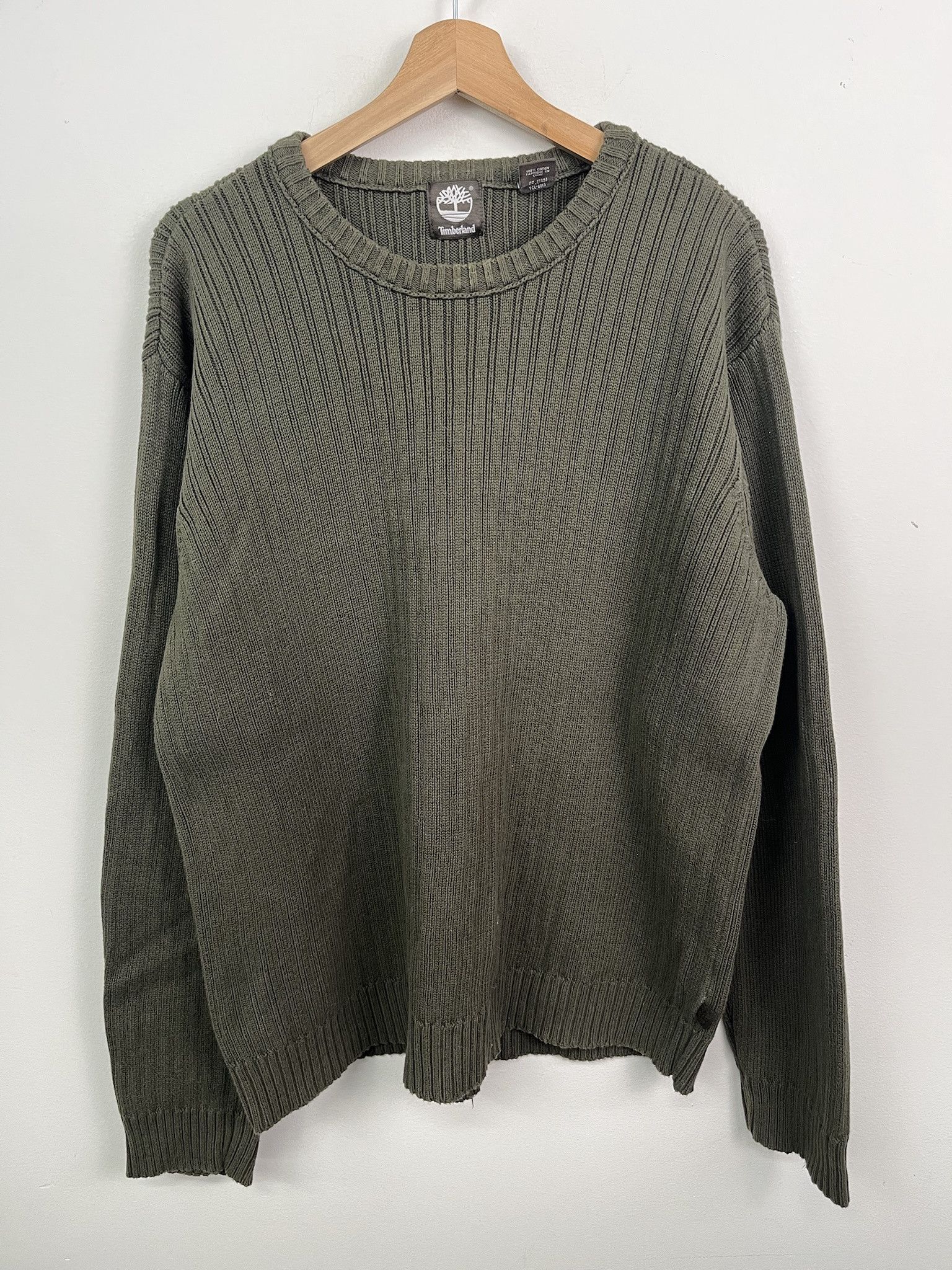 Timberland Vintage Knit Sweater 1990s Timberland Green Ribbed Knit Size XL Size US XL / EU 56 / 4 - 1 Thumbnail