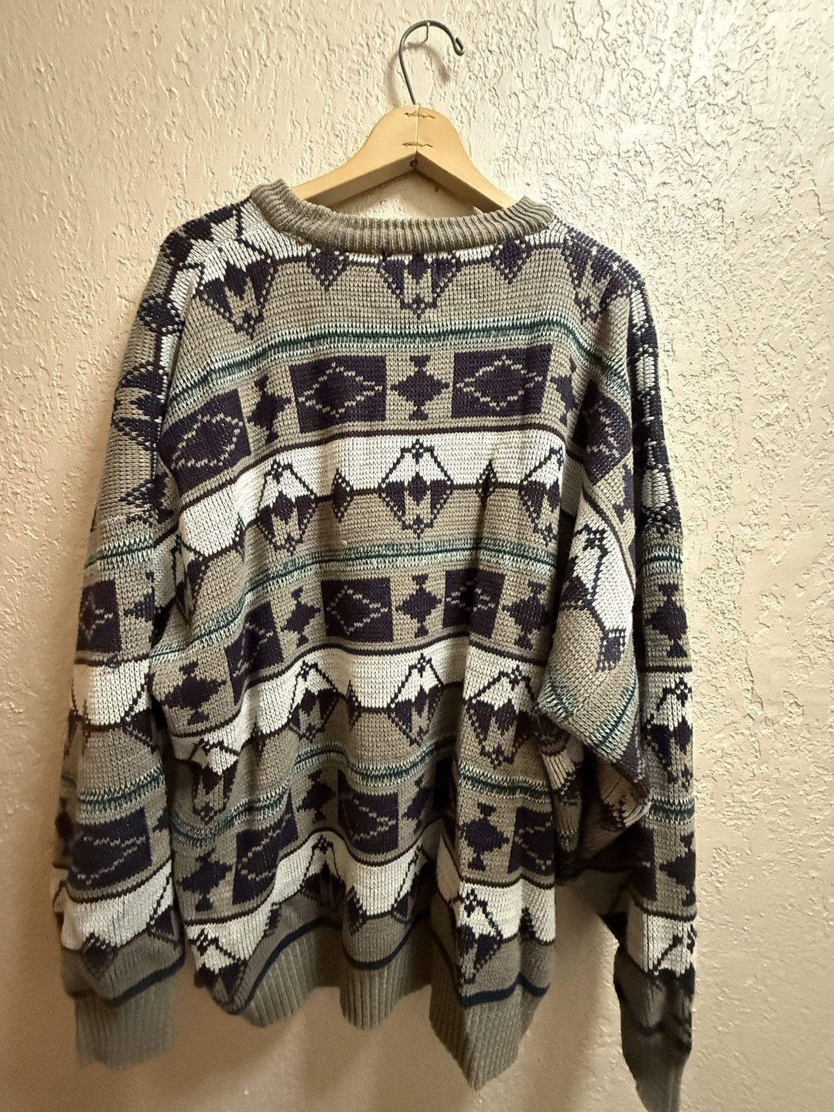 Vintage Vintage Sweater - Beige and Brown Size US XL / EU 56 / 4 - 2 Thumbnail