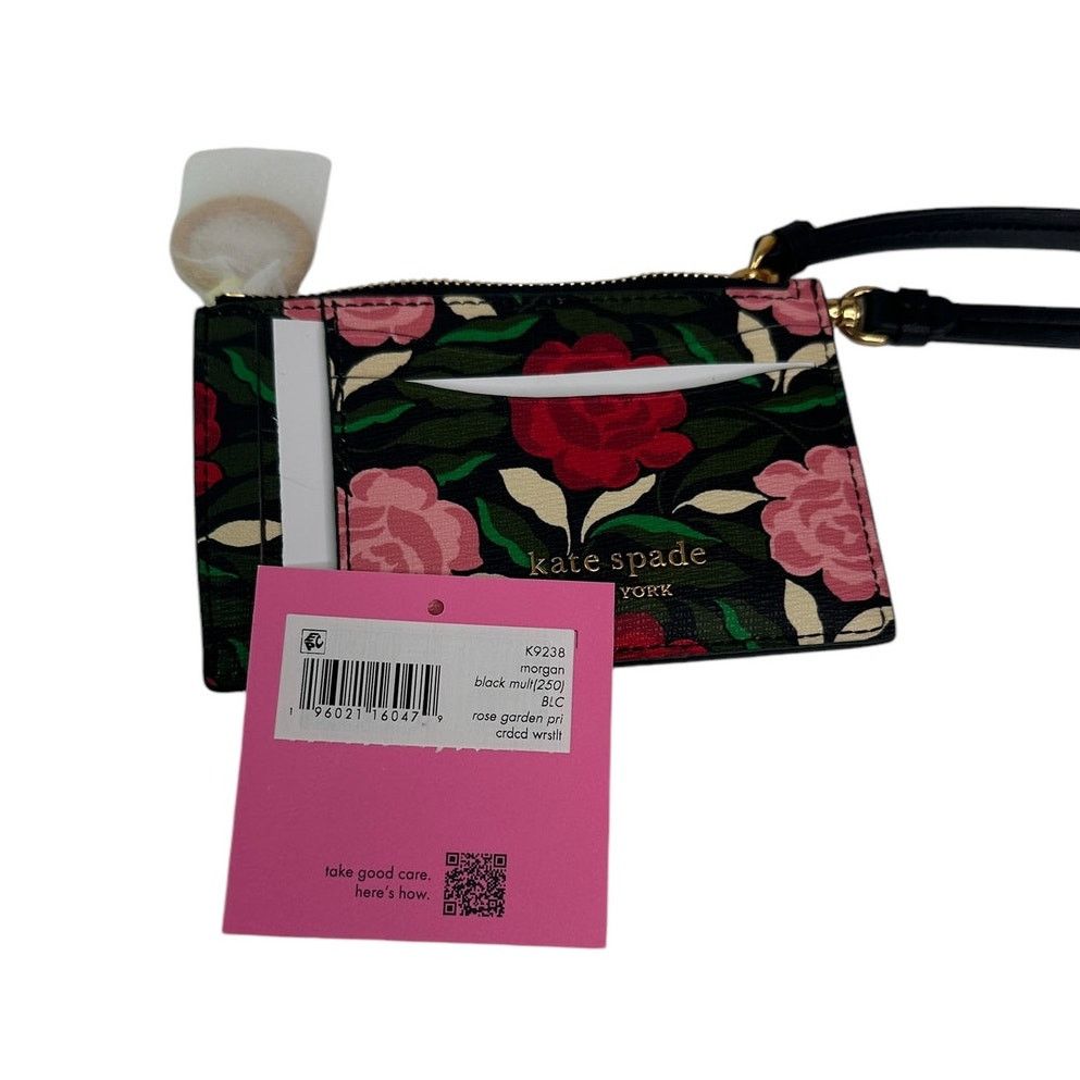 Kate Spade Kate Spade Morgan Rose Garden Coin Card Case Wristlet Black Size ONE SIZE - 9 Thumbnail