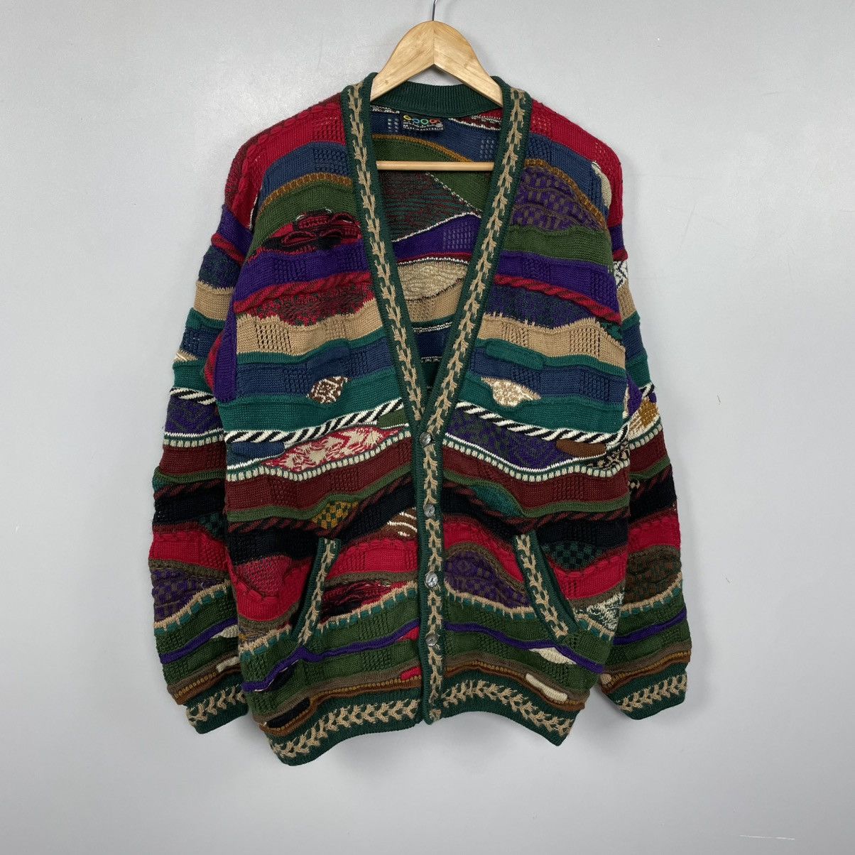 Coogi Vintage 80’s Coogi 3D knitted Cardigan Notorius B.I.G Size US M / EU 48-50 / 2 - 1 Thumbnail