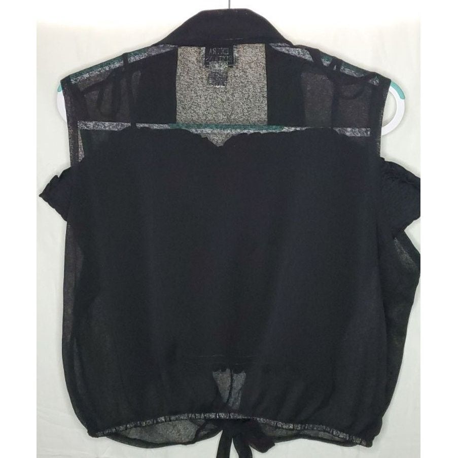 Other Extra Editions Women’s 2-Piece Black Sheer Crop Top Set 3X Size 3XL / US 20-22 - 2 Thumbnail