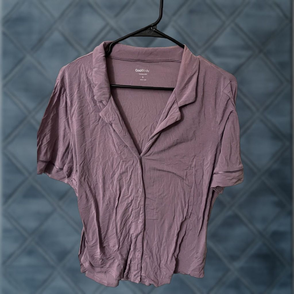 Gap GAP Sleep Shirt Short Sleeve Purple Solid Small Women Size S / US 4 / IT 40 - 1 Thumbnail
