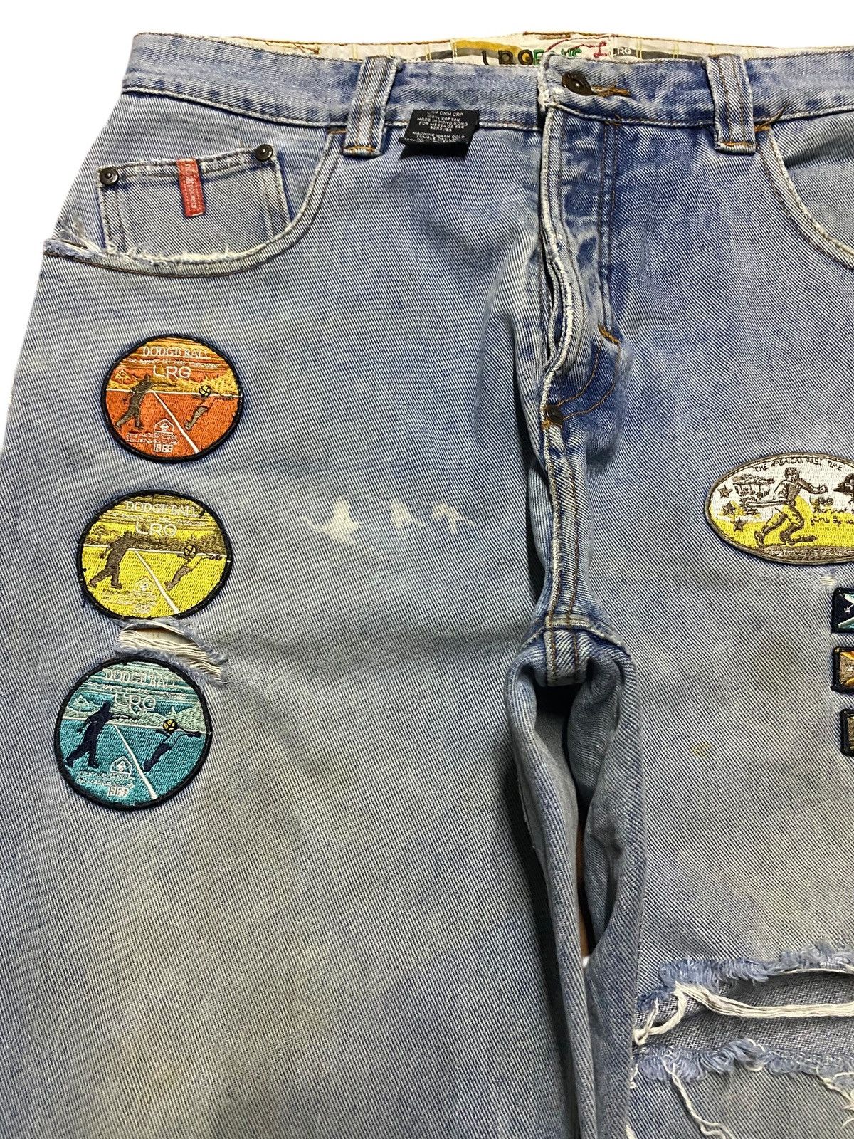 Rocawear Vintage LRG Light Wash Patches Ripped Baggy Jeans Size US 34 / EU 50 - 7 Thumbnail