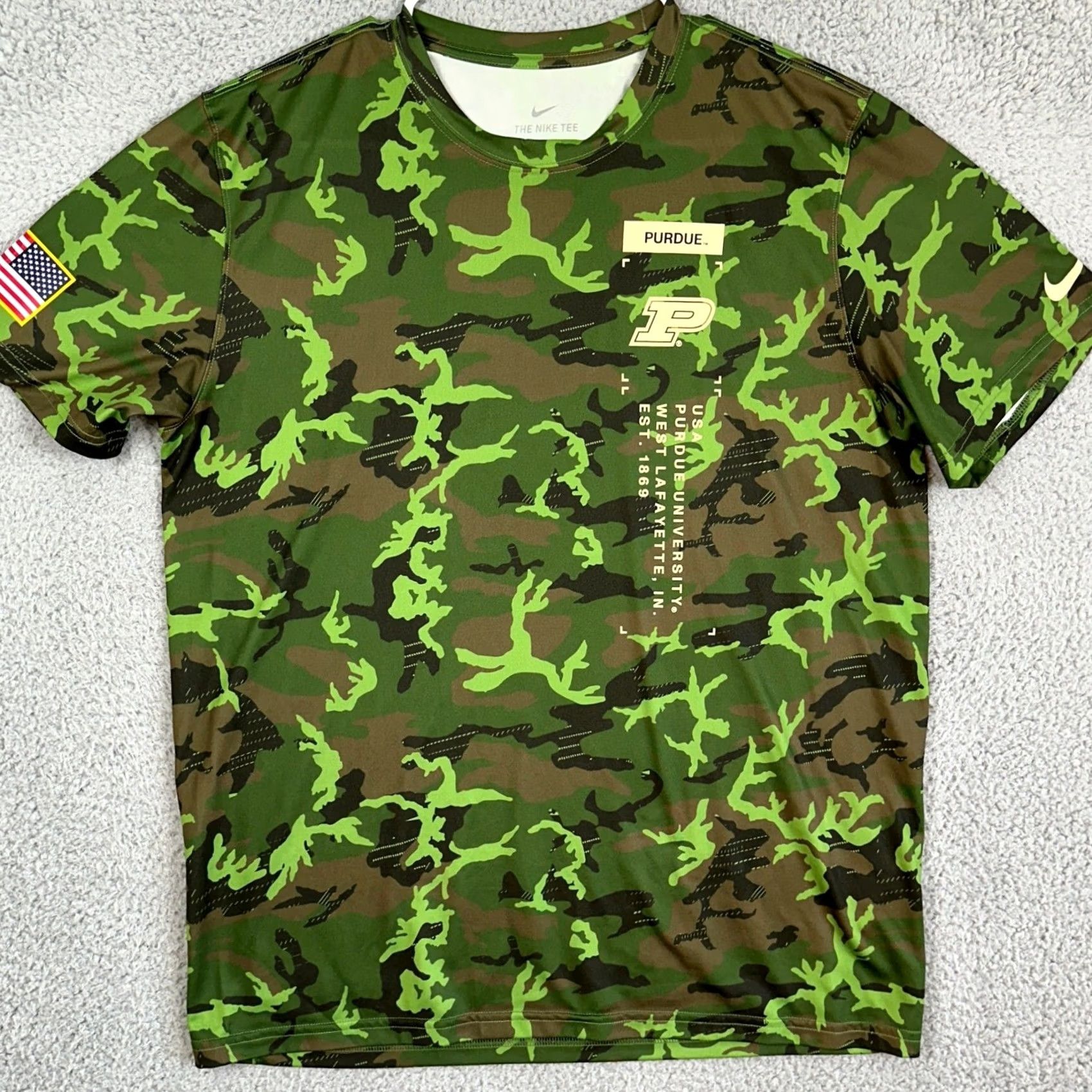 Nike Nike Purdue Boilermaker Drifit T-Shirt Short Sleeve Men Large Green Camo The Tee Size US L / EU 52-54 / 3 - 3 Thumbnail