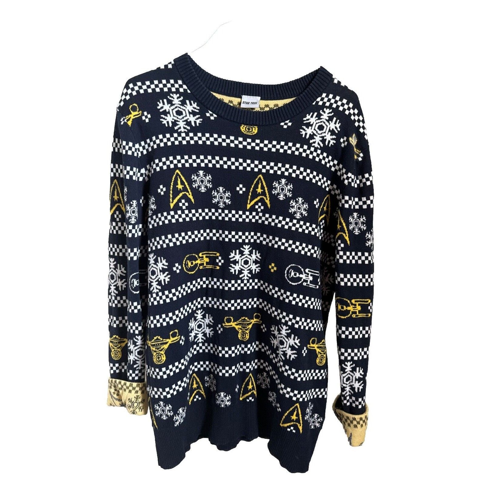 Star Wars Star Trek Holiday Winter Sweater Pullover Black Cotton Large Size US L / EU 52-54 / 3 - 2 Thumbnail
