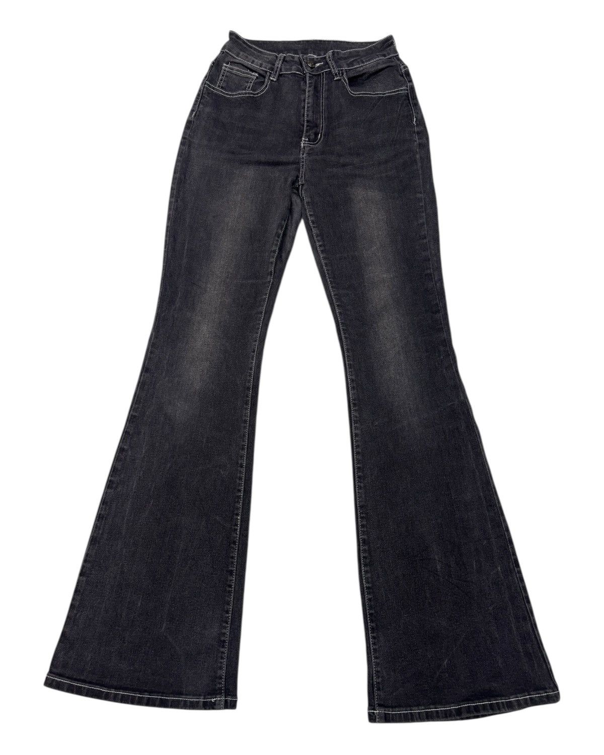Le Grande Bleu (L.G.B.) 🔥VINTAGE FLARED JEANS CROSS INSPIRED CHROME HEART JEANS Size 23" - 2 Thumbnail