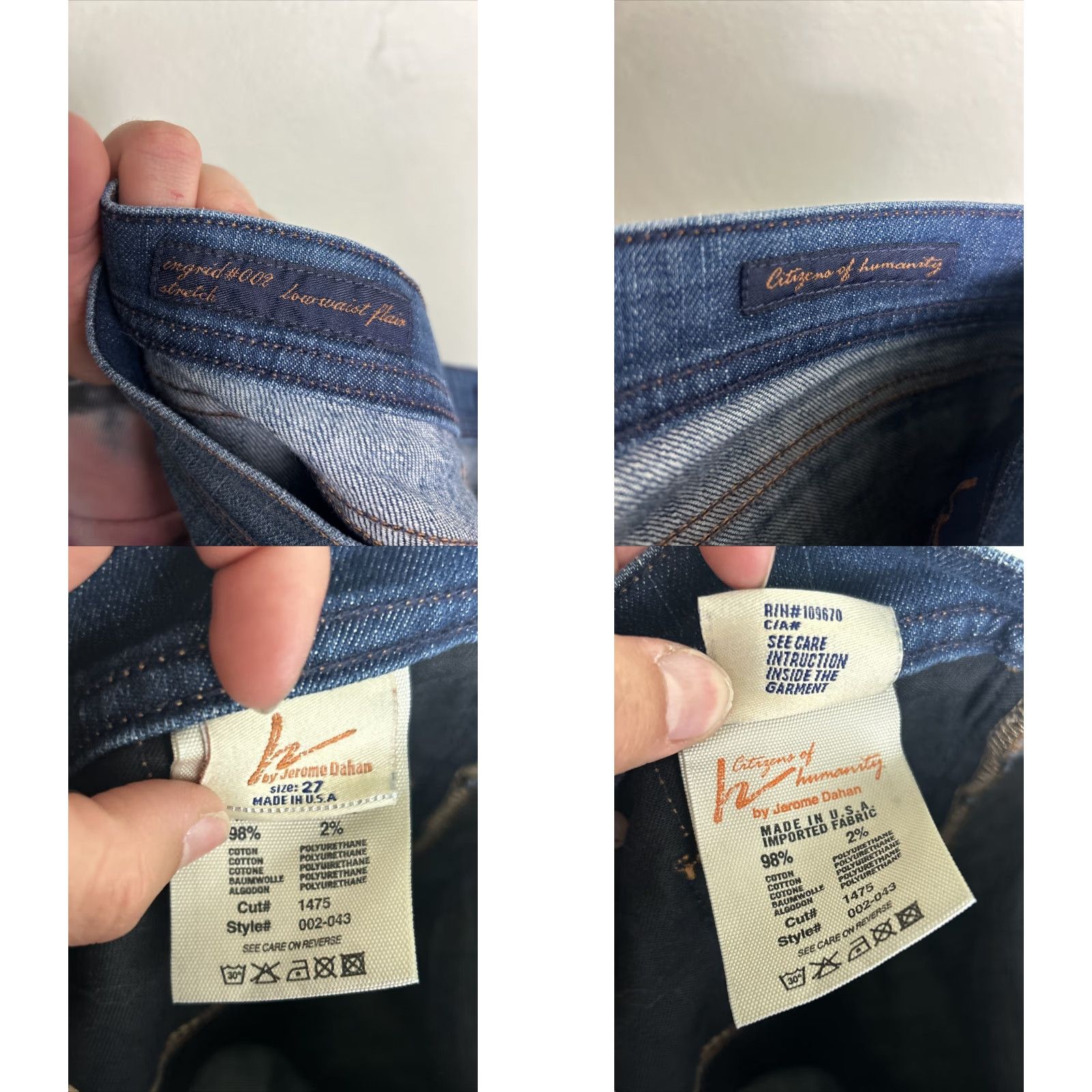 Citizens Of Humanity Citizens of Humanity Jeans Womens 27 Blue Ingrid 002 Low Waist Flare Dark Wash Size 30" / US 8 / IT 44 - 9 Thumbnail