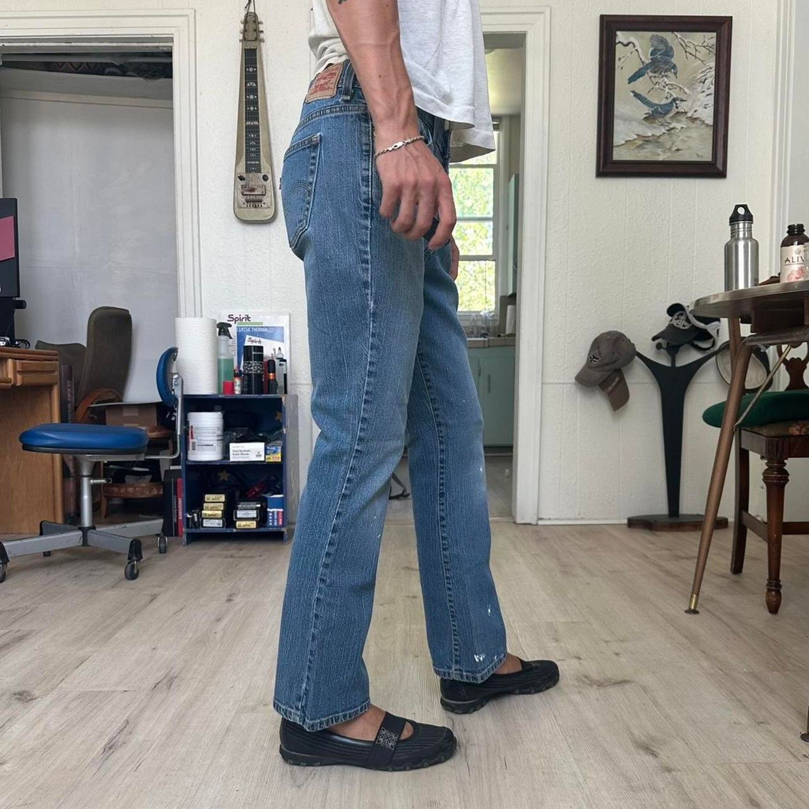 Levi's Vintage Y2K Low Rise Levis Bootcut Fare Denim Short Jeans Size 30" / US 8 / IT 44 - 2 Thumbnail