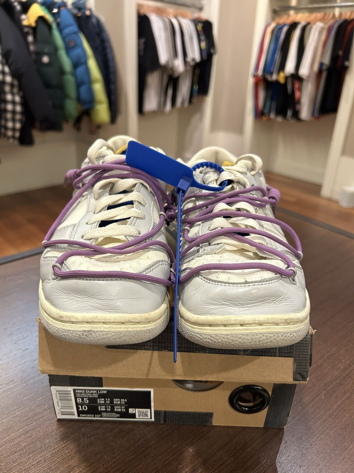 Nike × Off-White Nike Dunk Low Off-White Lot 48 Size US 8.5 / EU 41-42 - 3 Thumbnail