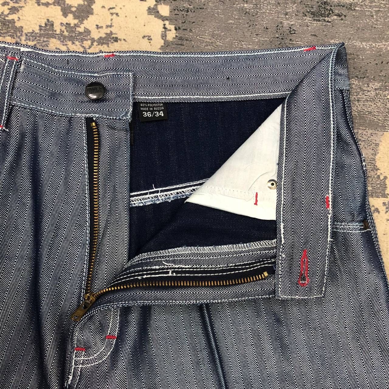 Japanese Brand P855. DELF DENIM HERRINGBONE JEANS Size US 34 / EU 50 - 6 Thumbnail