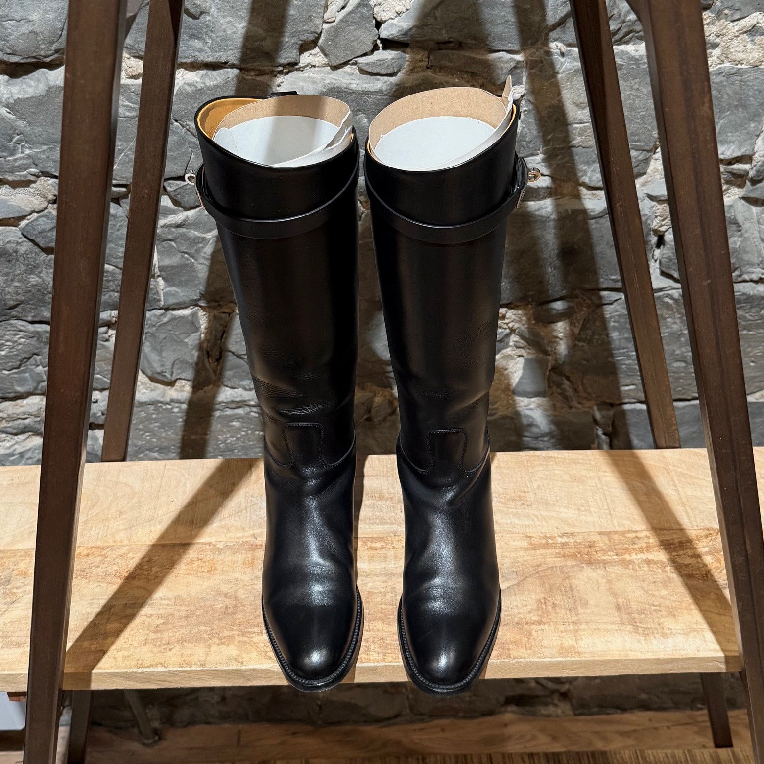 Hermes Hermès Black Leather Jumping Riding Boots Size US 7.5 / IT 37.5 - 4 Thumbnail